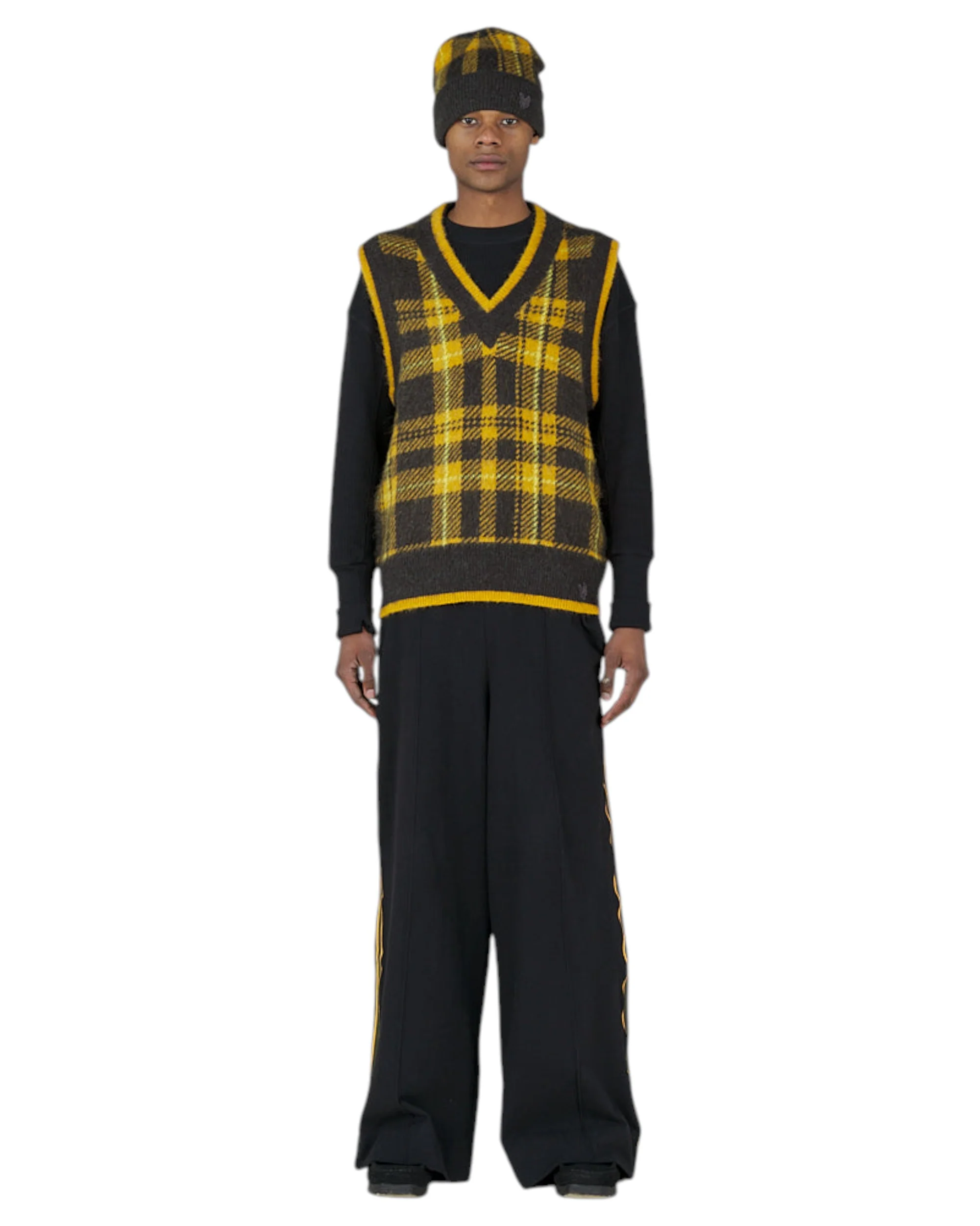 KNITTED TARTAN VEST - ANNIVERSARY GOLD - Image 6