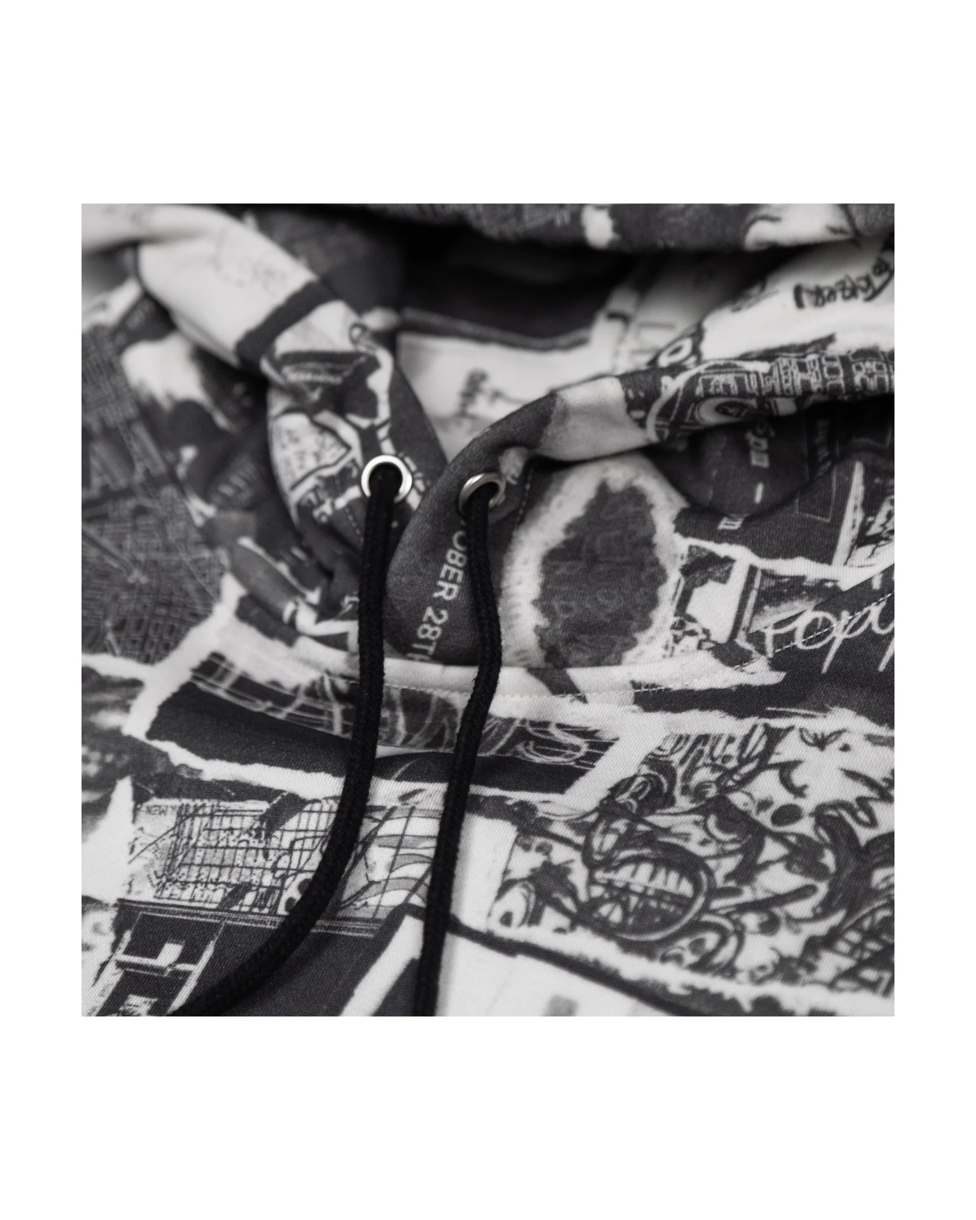LAAMS Posted Bills All Over Hoodie (Black/White) - Image 2