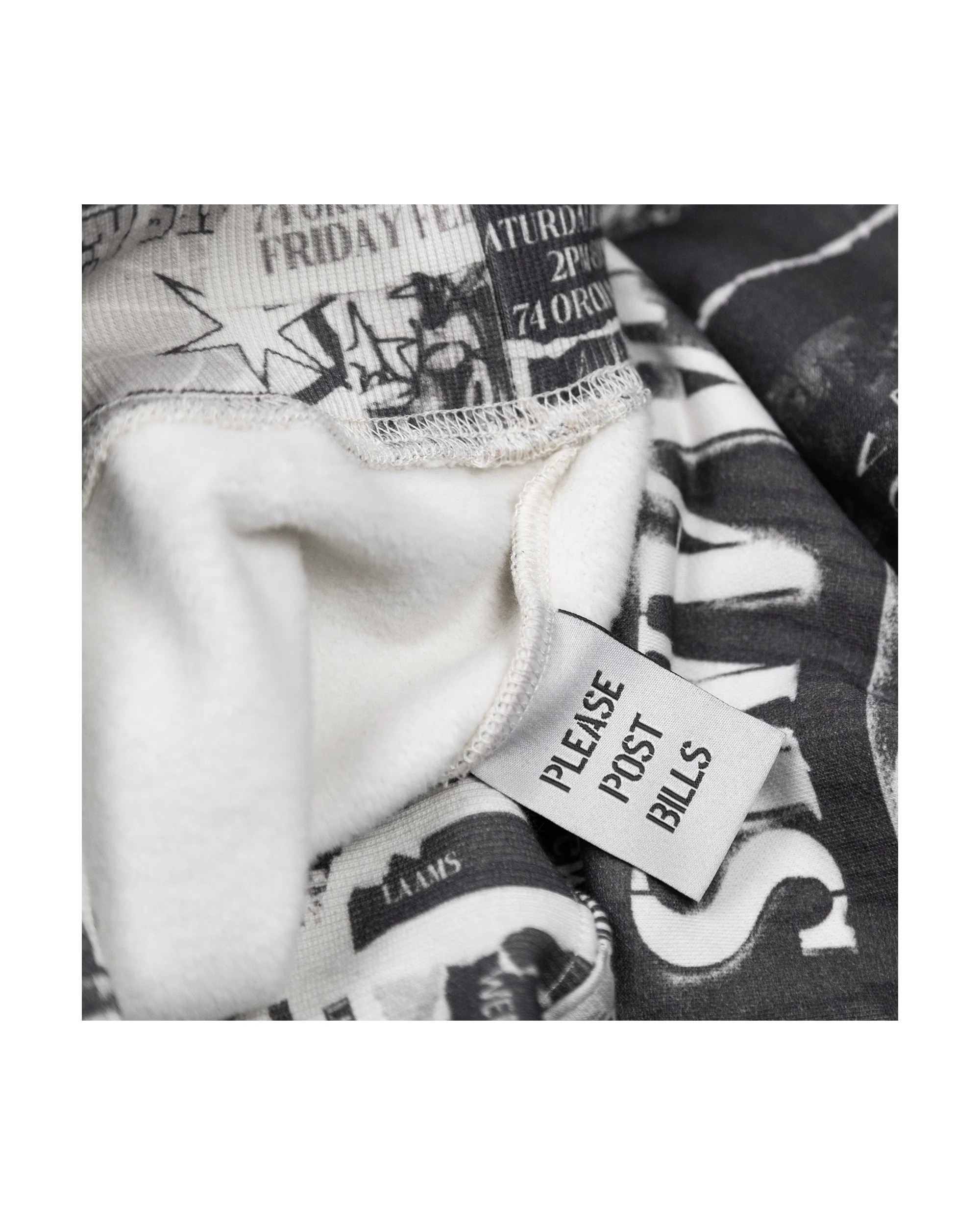 LAAMS Posted Bills All Over Hoodie (Black/White) - Image 3