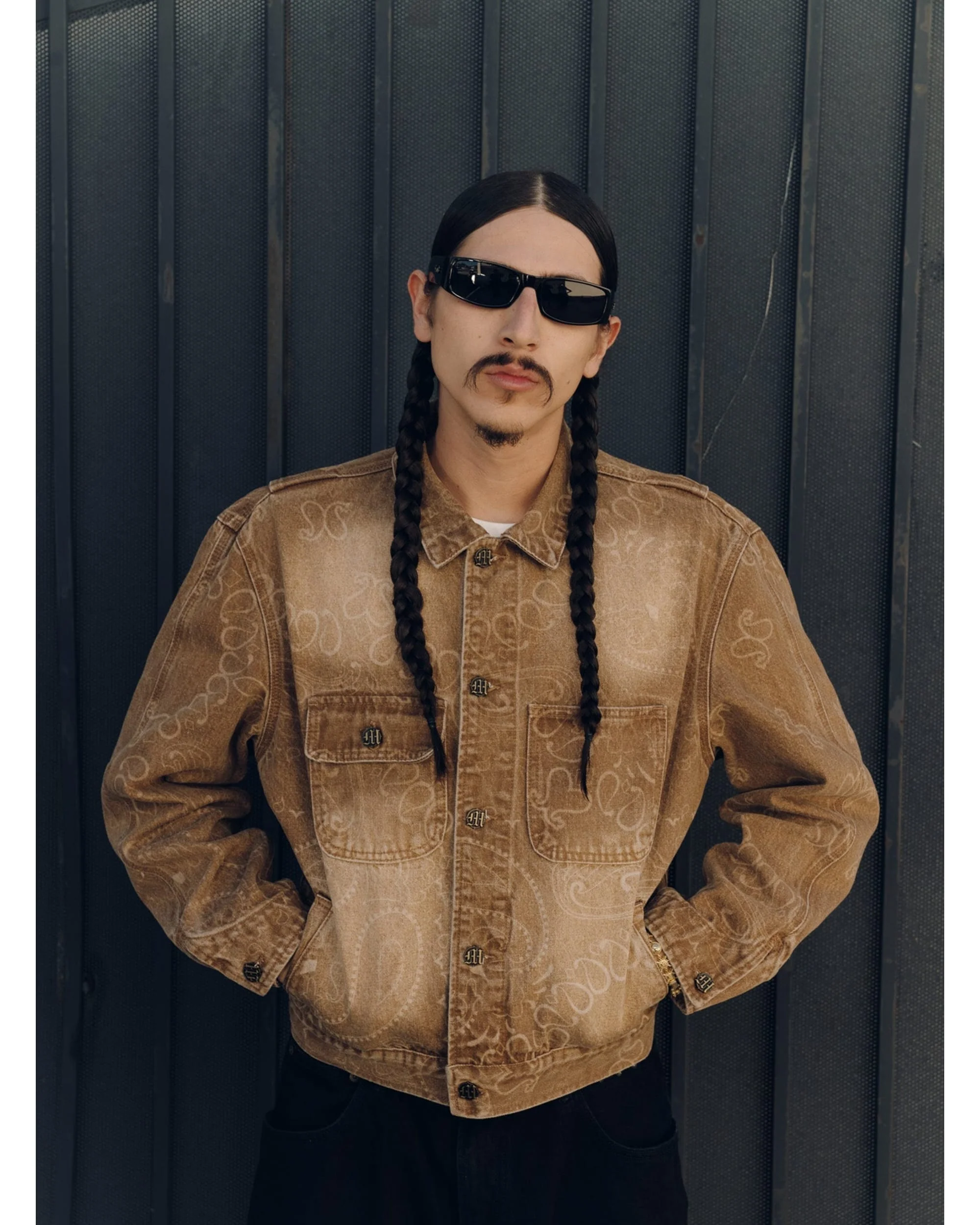 LASER ENGRAVED PAISLEY DENIM JACKET - Image 3