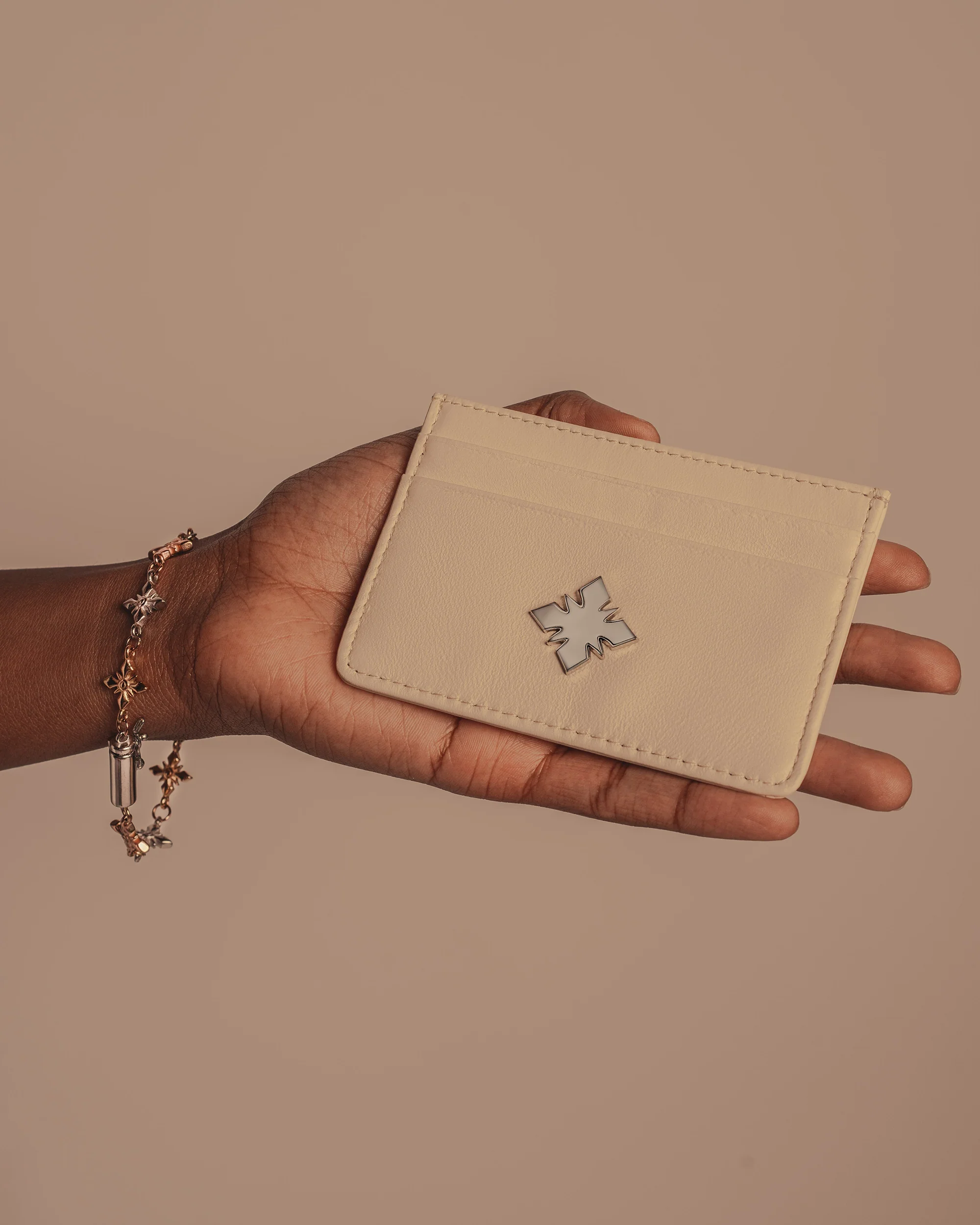 "Last Supper" Lambskin Cardholder (Off White) - Image 4