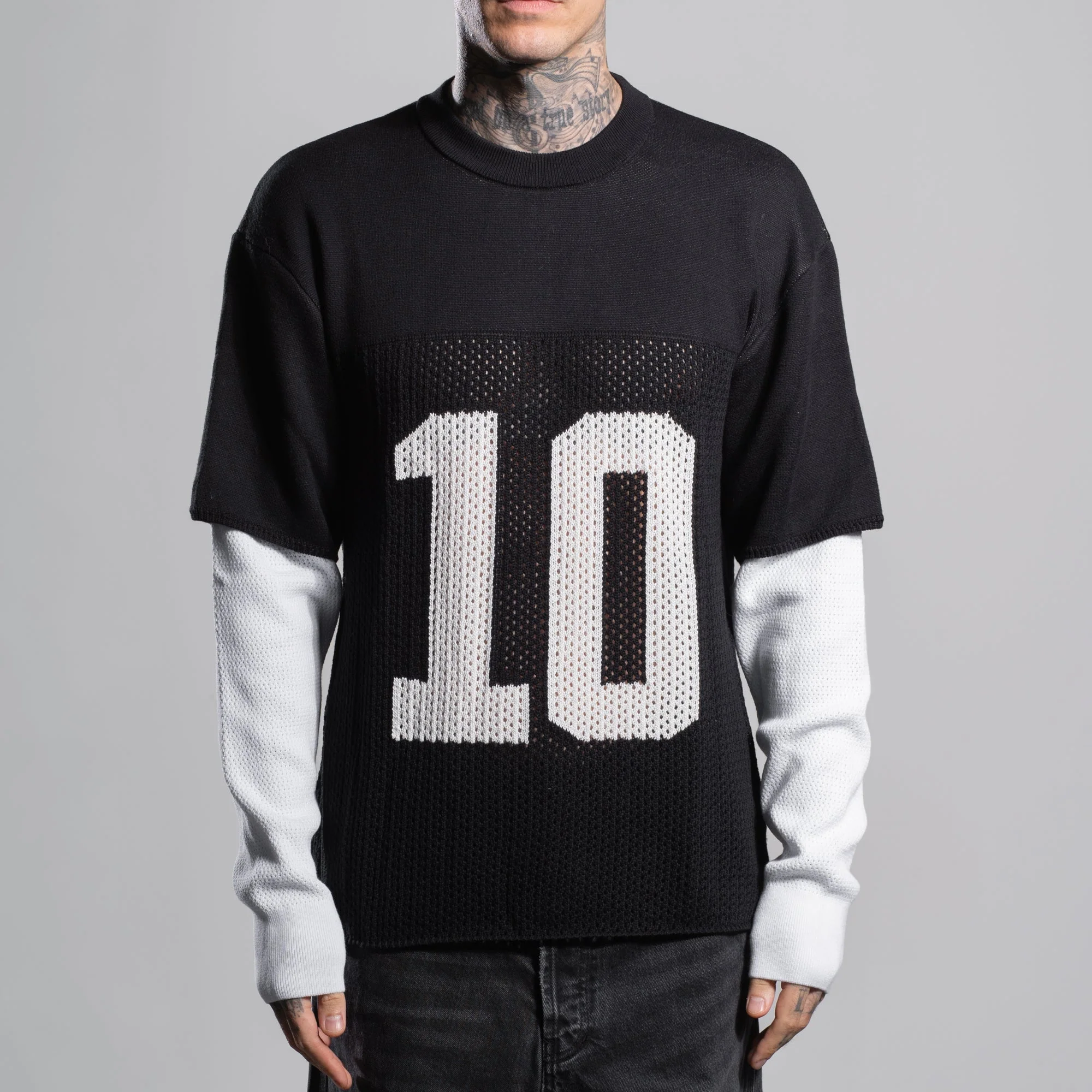 LAYERED KNIT MESH JERSEY - Image 6