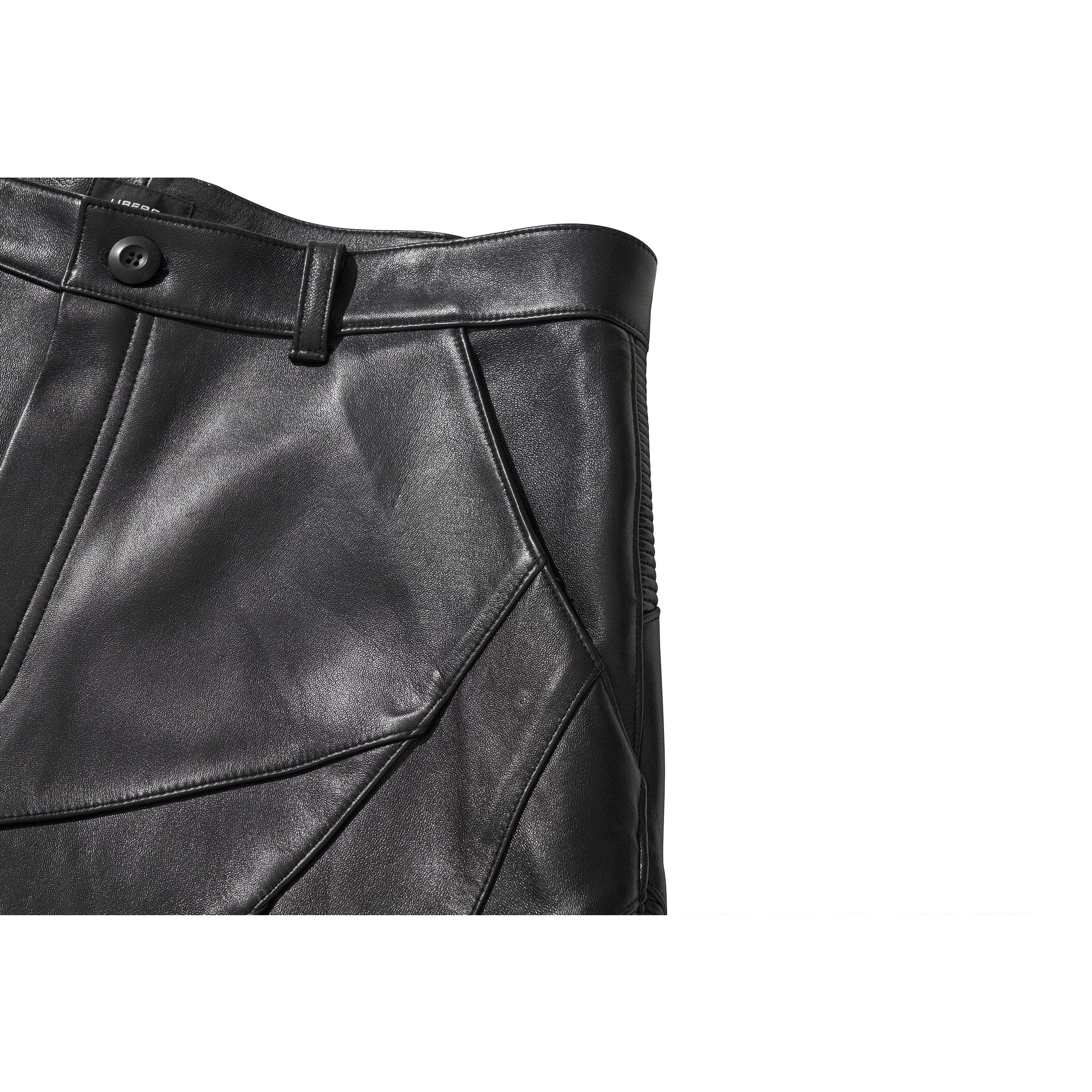 LEATHER BIKER HALF PANTS / BLACK - Image 20