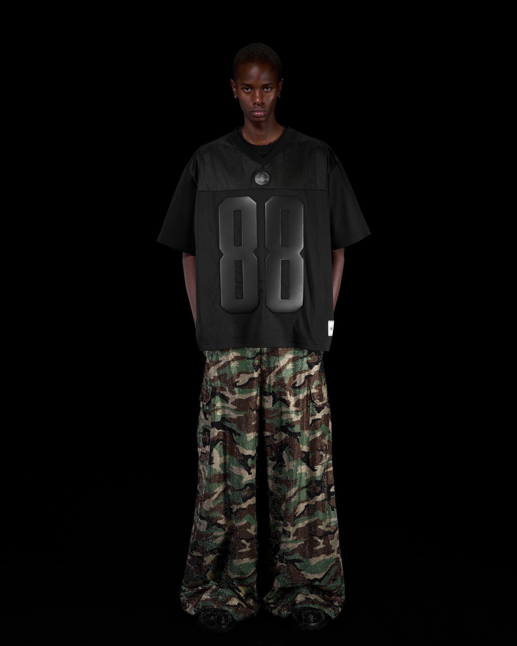 LEATHER FOOTBALL JERSEY - BLACK - Image 11
