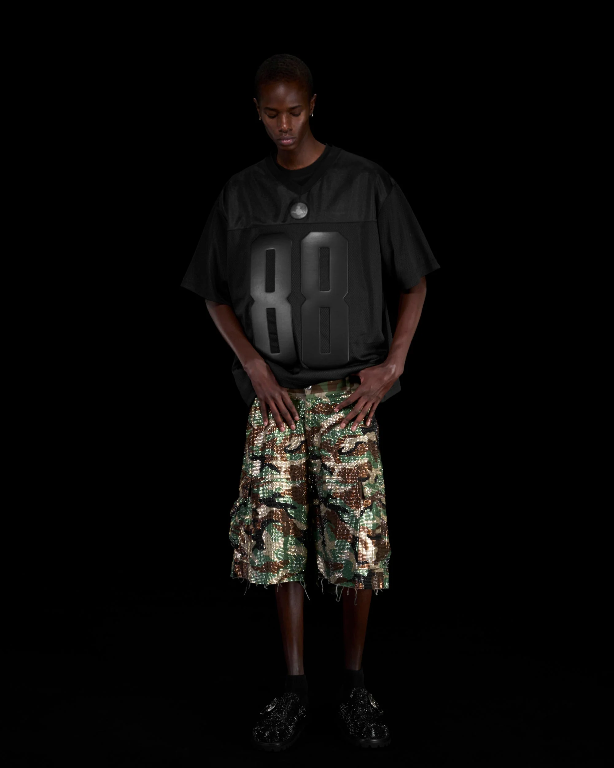 LEATHER FOOTBALL JERSEY - BLACK - Image 16