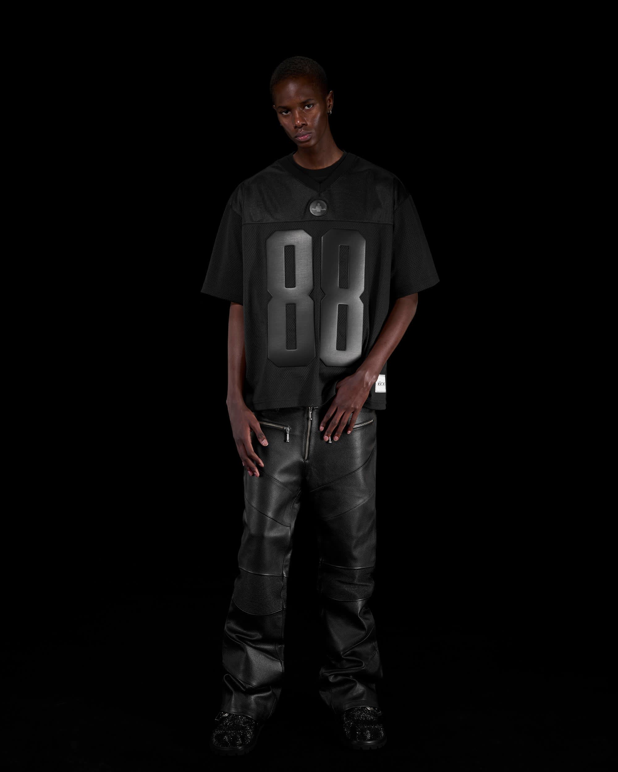 LEATHER FOOTBALL JERSEY - BLACK - Image 8
