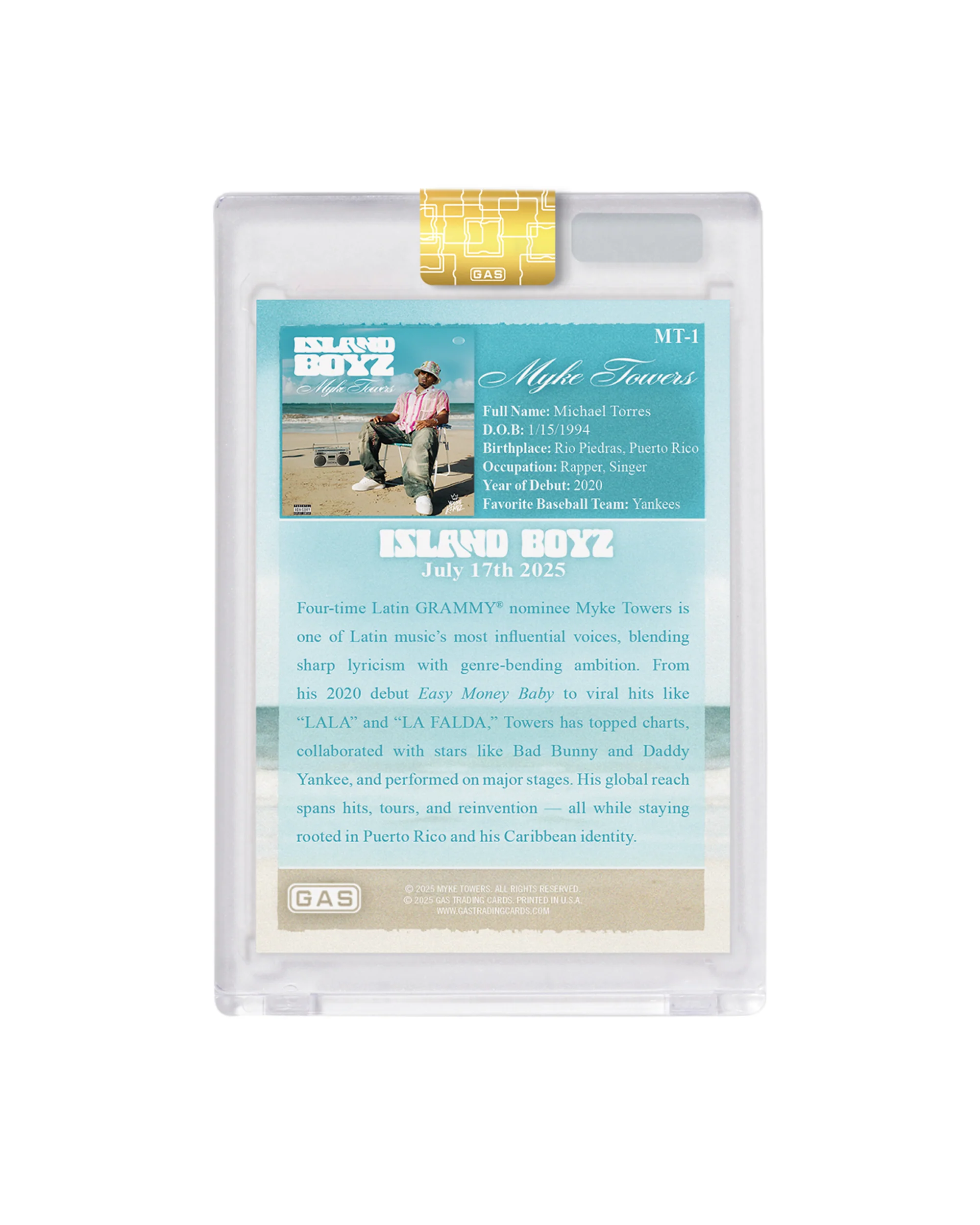 Limited Edition Myke Towers x GAS Cracked Ice Foil Card - Image 4