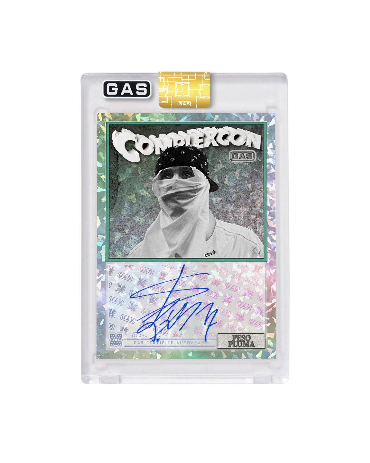 Limited Edition Peso Pluma ComplexCon x GAS Cracked Ice Foil Card - Image 2