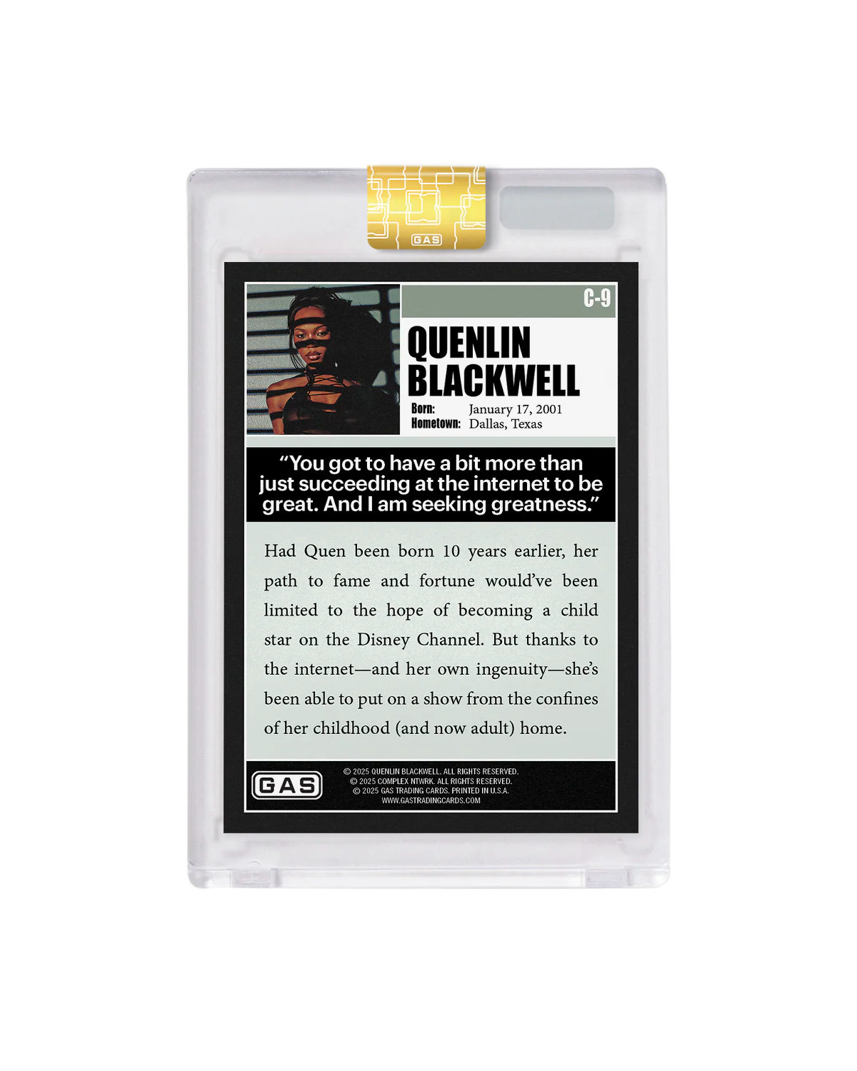 Limited Edition Quenlin Blackwell Complex Cover x GAS Cracked Ice Foil Card - Image 4