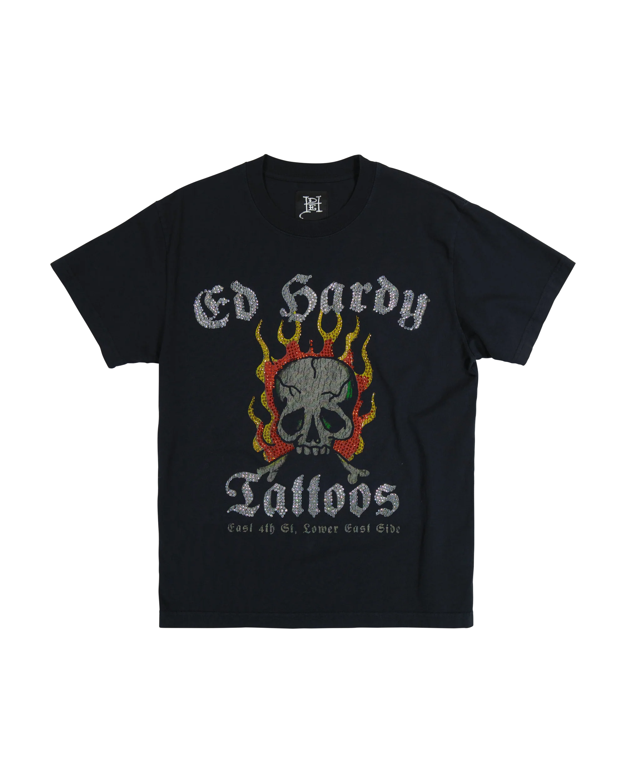 Limited Edition - Rhinestone Flame Skull Tee