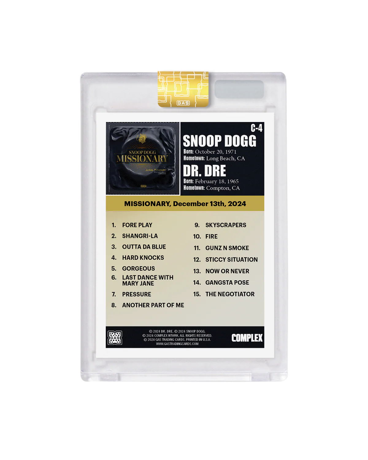 Limited Edition Snoop Dogg x Dr. Dre Complex Cover x GAS Cracked Ice Foil Card - Image 4