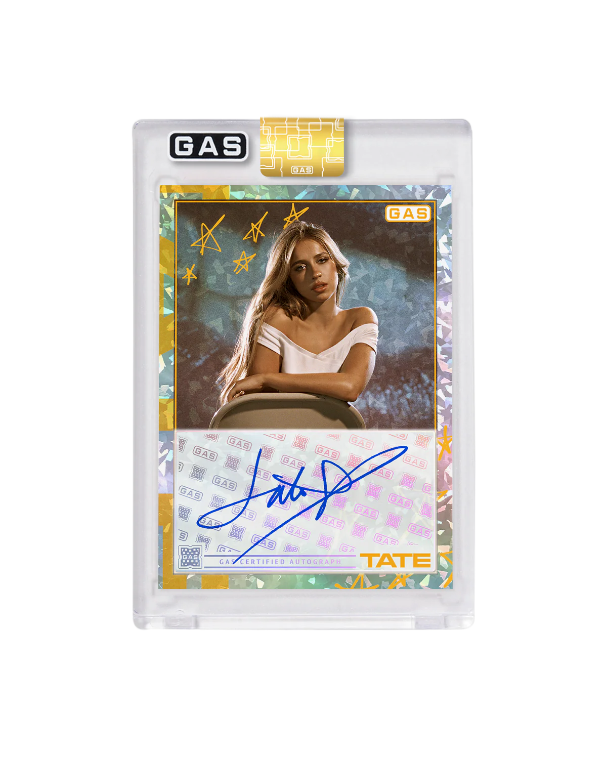 Limited Edition Tate McRae x GAS Cracked Ice Foil Card - Image 4