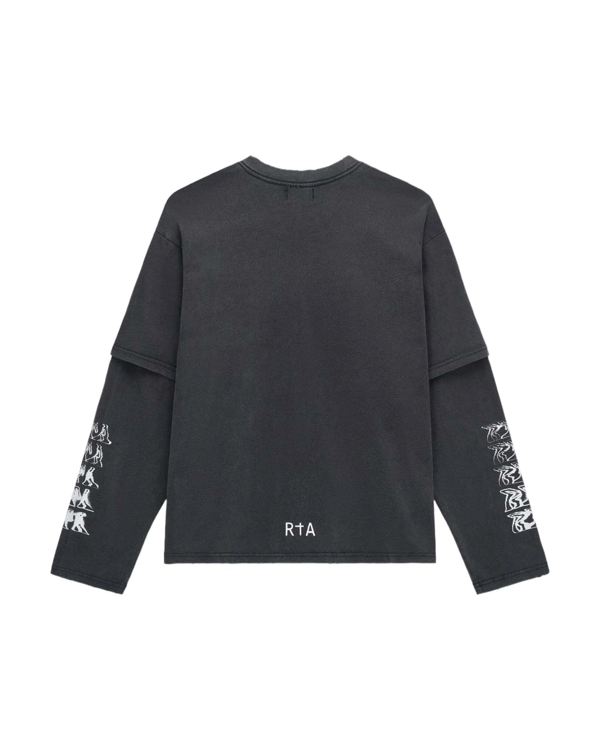 LORIS DOUBLE LAYERED LONG SLEEVE TEE | BLACK SMOKY RTA - Image 2