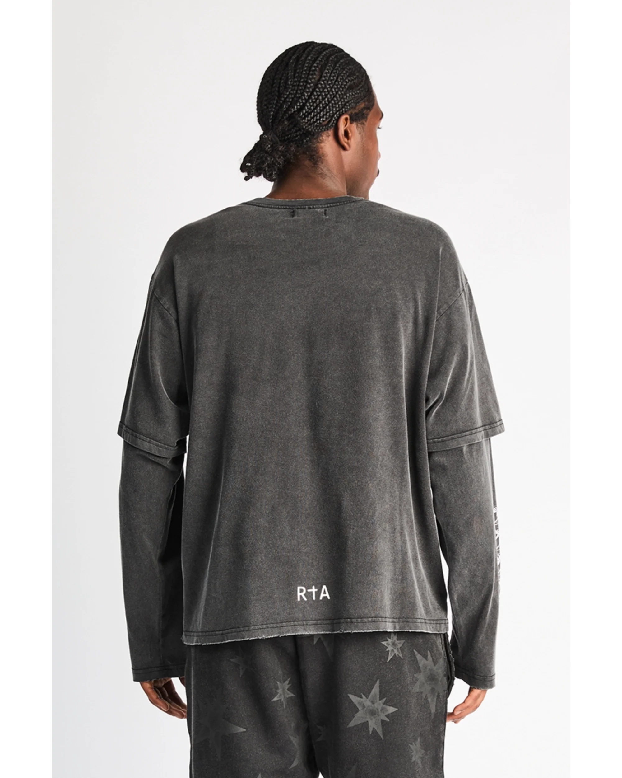 LORIS DOUBLE LAYERED LONG SLEEVE TEE | BLACK SMOKY RTA - Image 4