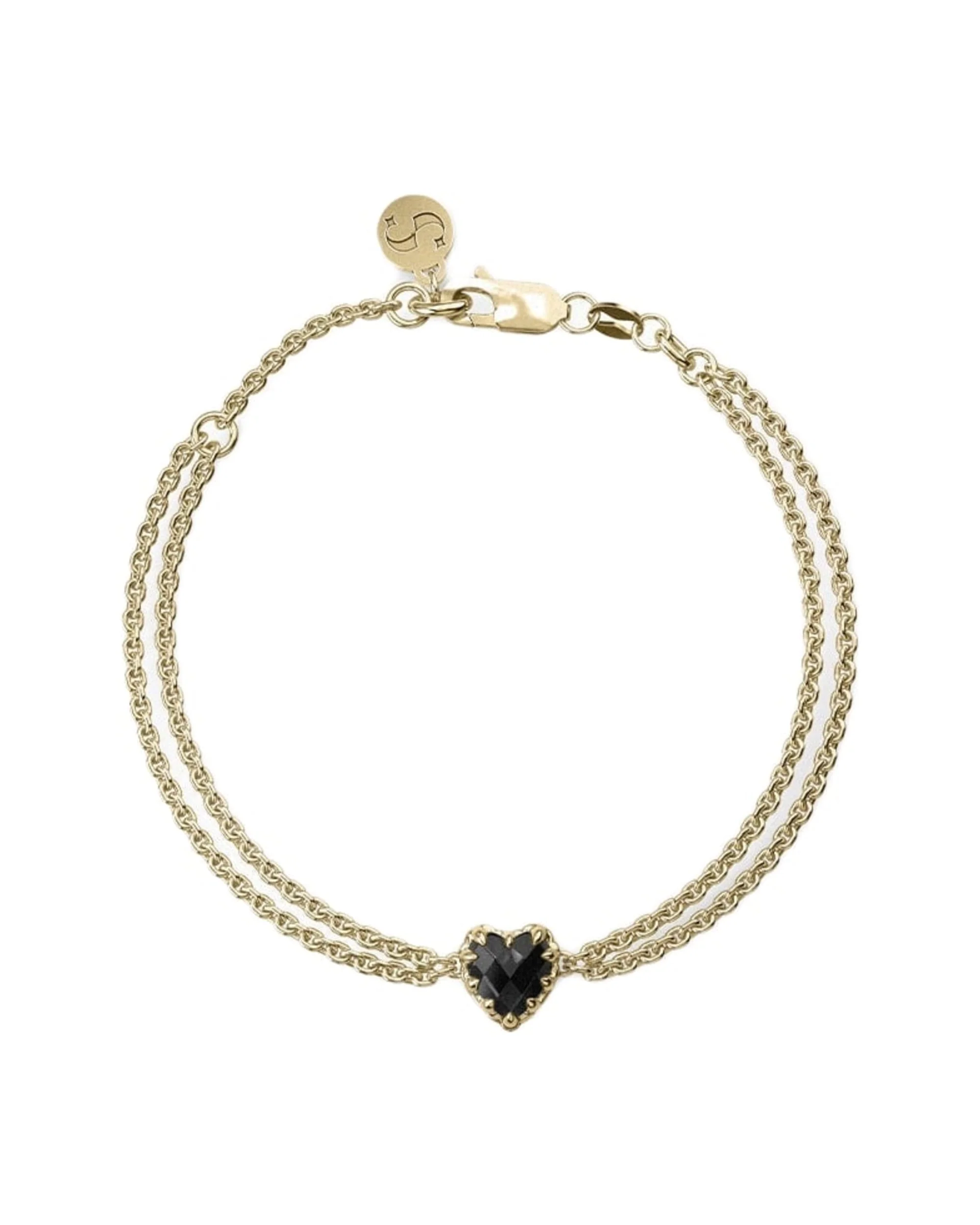 LOVE CLAW BRACELET ONYX - GOLD PLATED