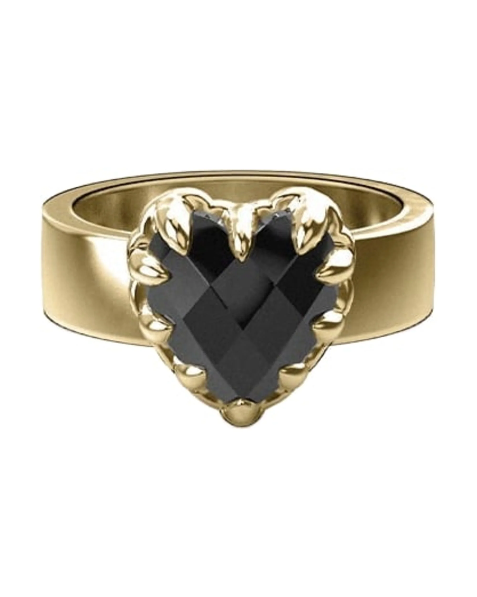 LOVE CLAW RING ONYX - GOLD PLATED