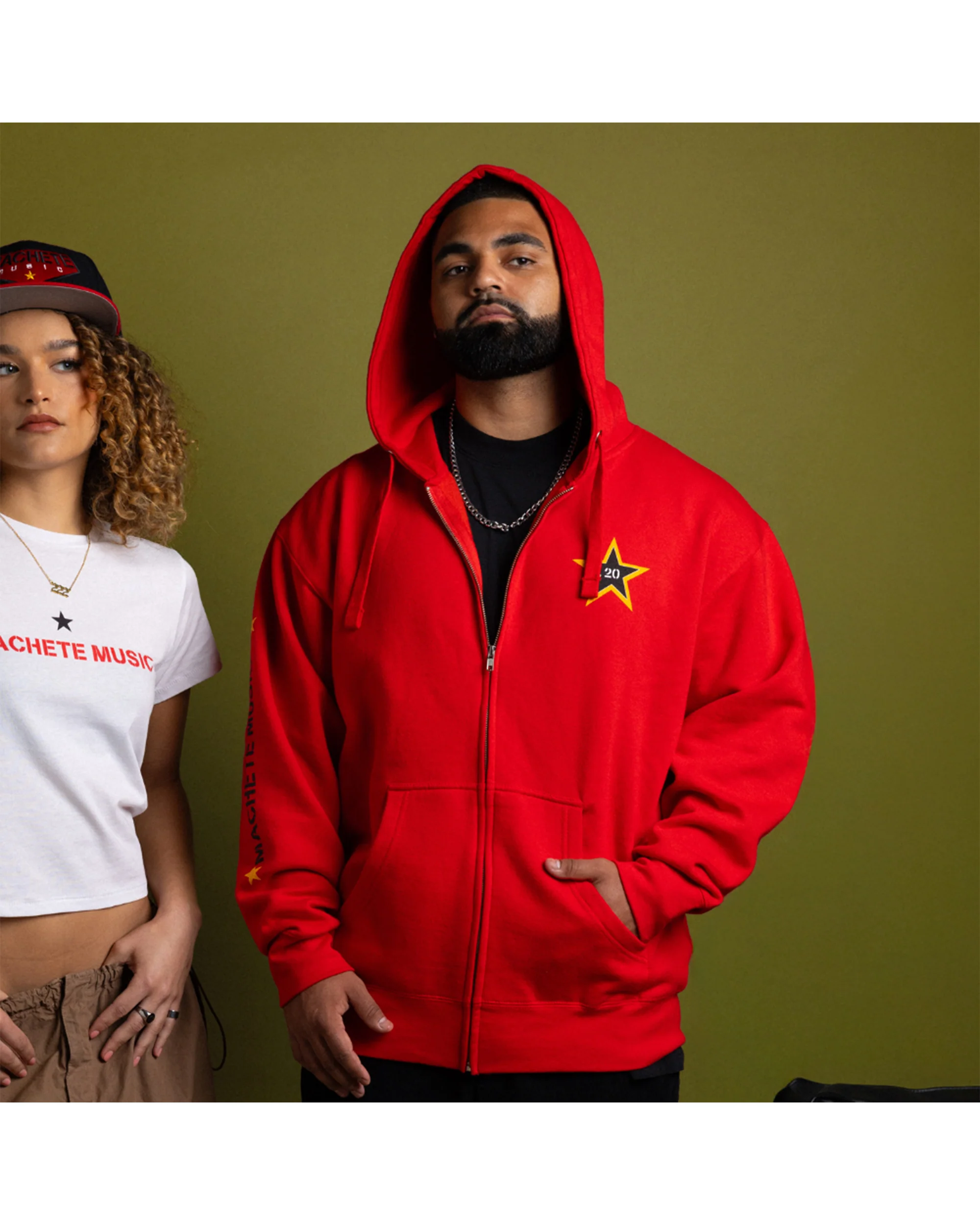 Machete Red Globe Zip-Up Hoodie - Image 3