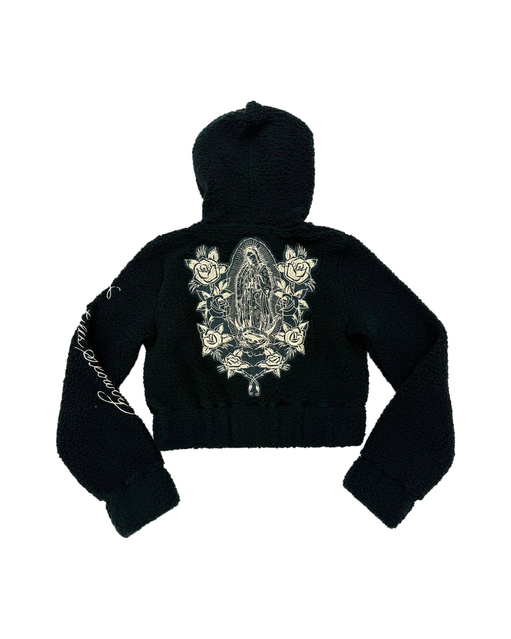 Mary Hooded Sherpa Zip Up Jacket - Image 2
