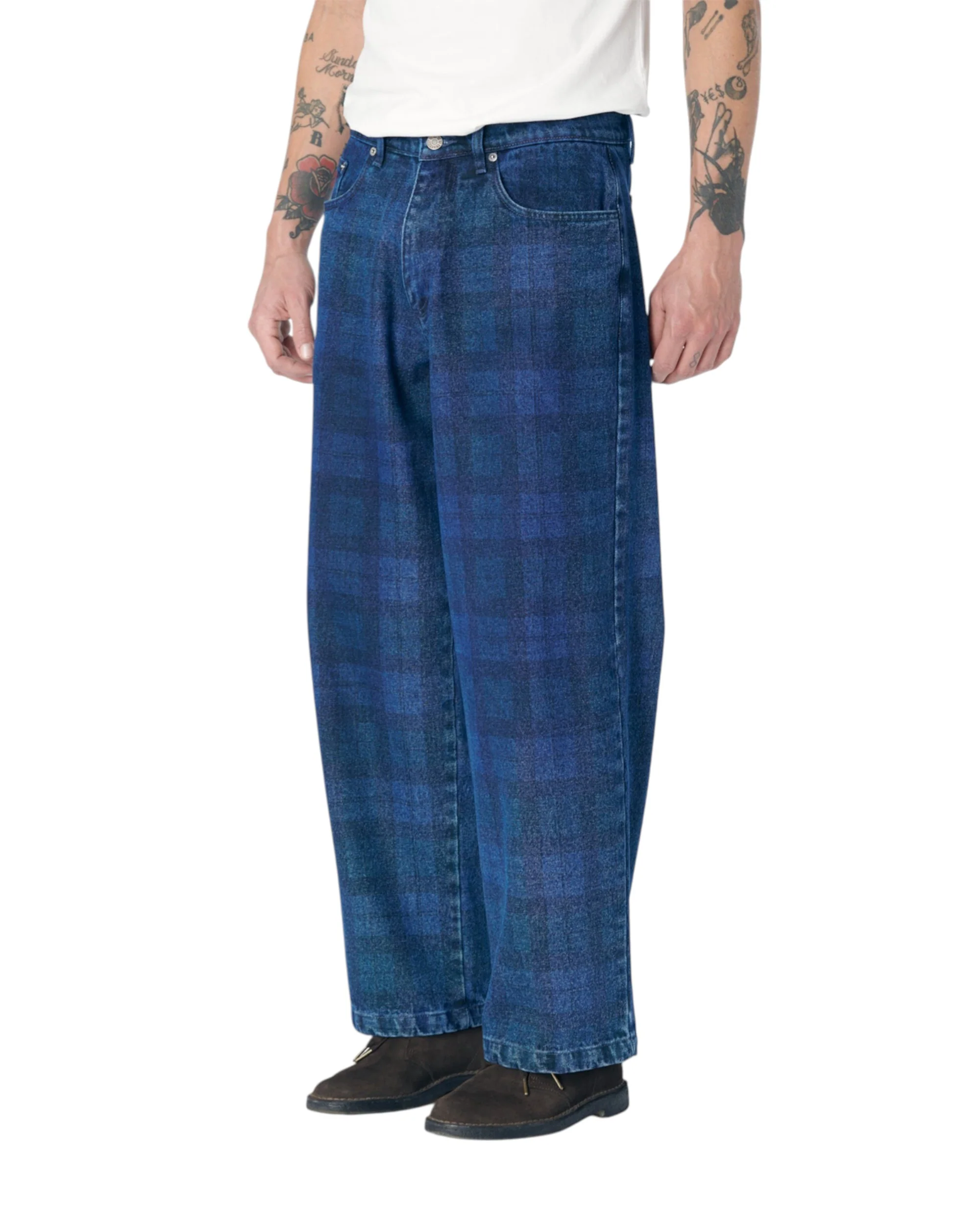 MEN ALLOVER PRINT BAGGY DENIM PANTS WOVEN - Image 3