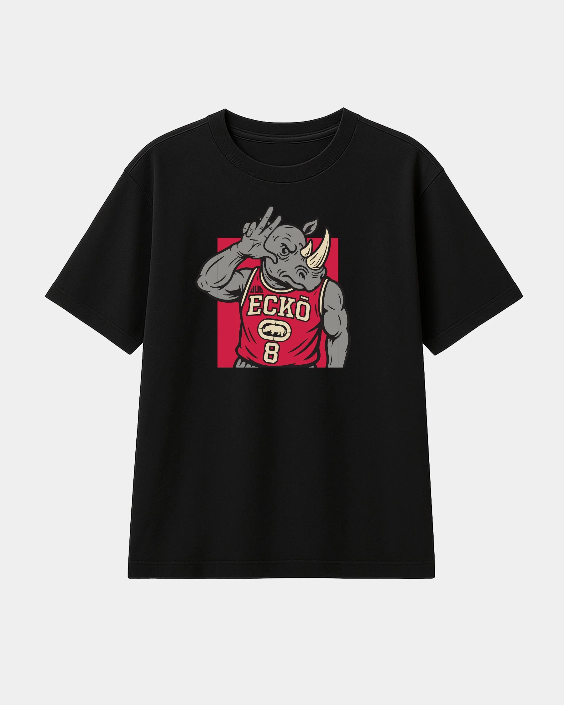 MEN THREE POINT HAND TEE-001 black - Image 5