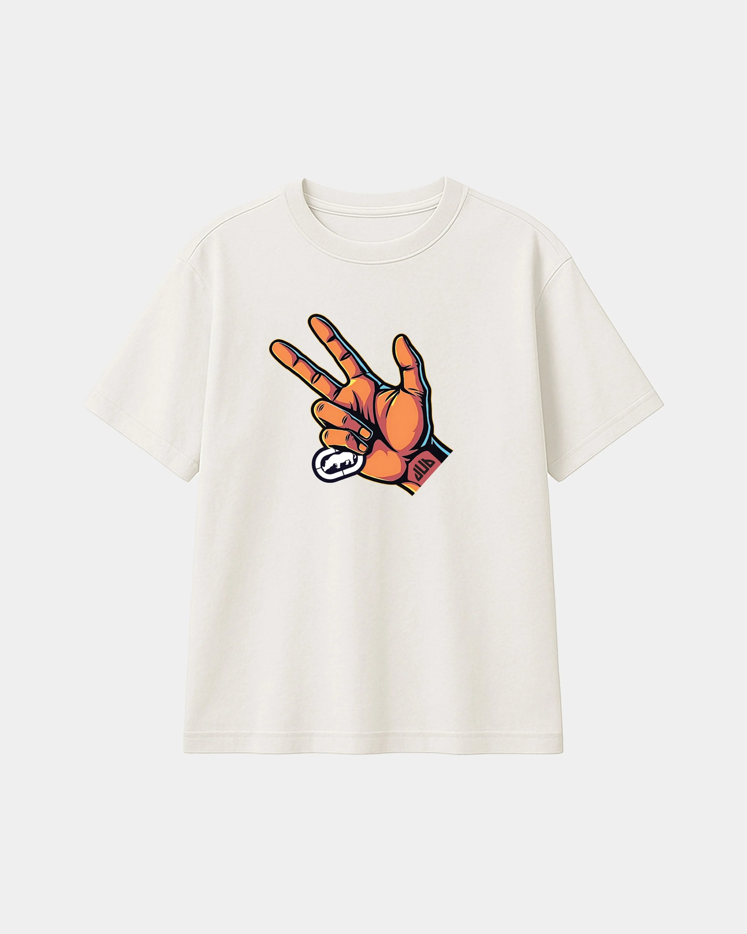MEN THREE POINT HAND TEE-100 white - Image 5