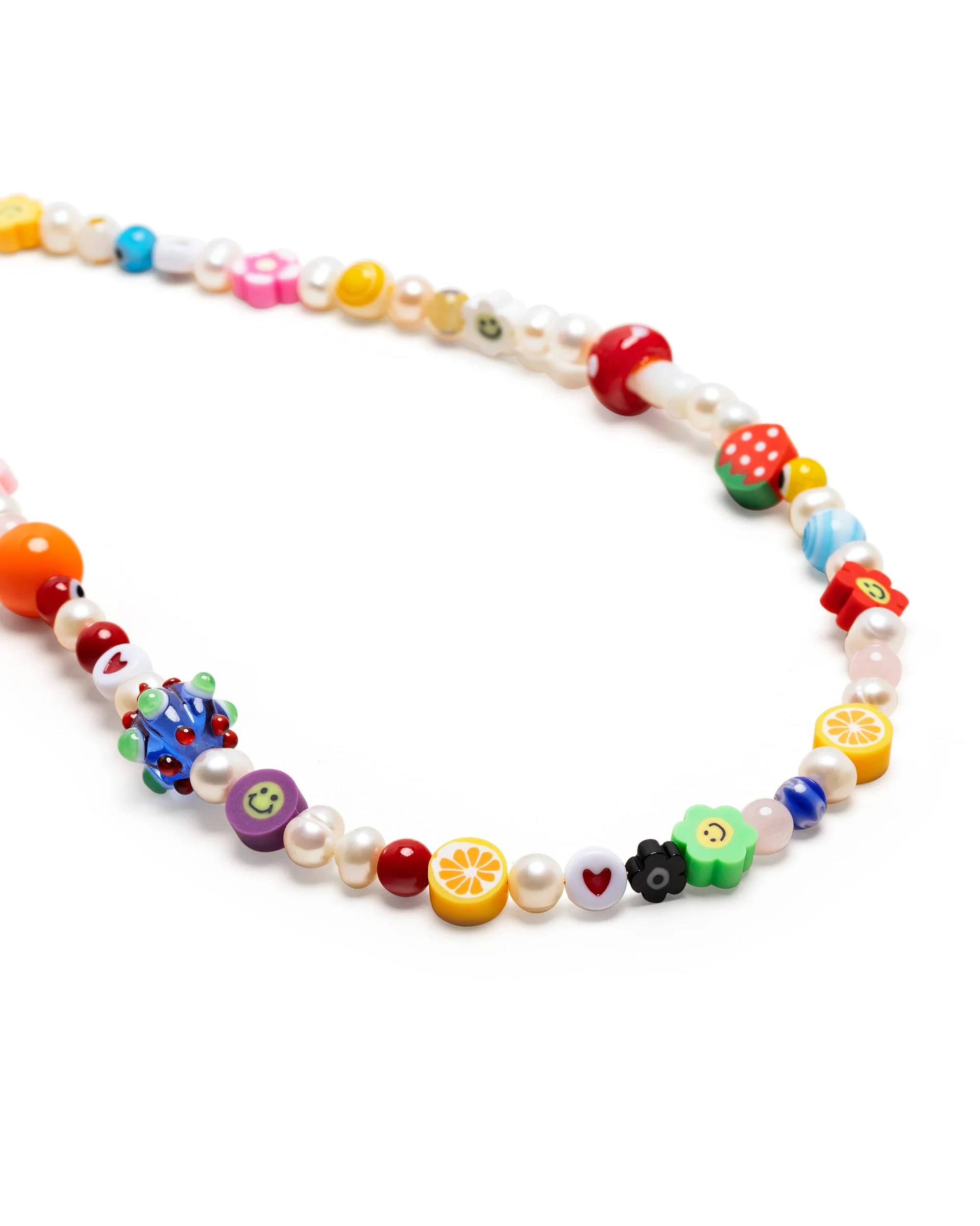 Men's Berry Pearl Necklace with Assorted Beads - Image 3