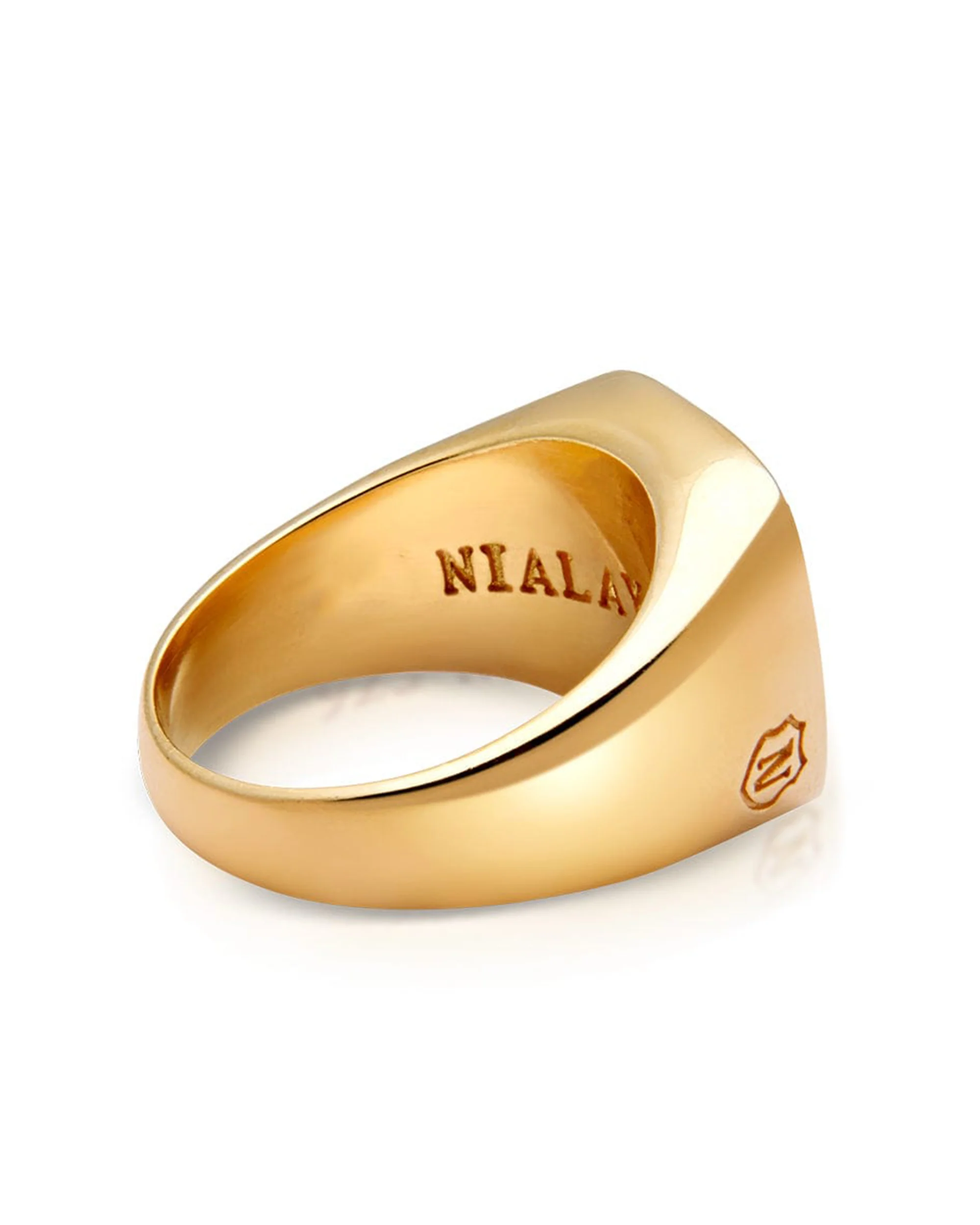 Men's Gold Signet Ring with Onyx - Image 4