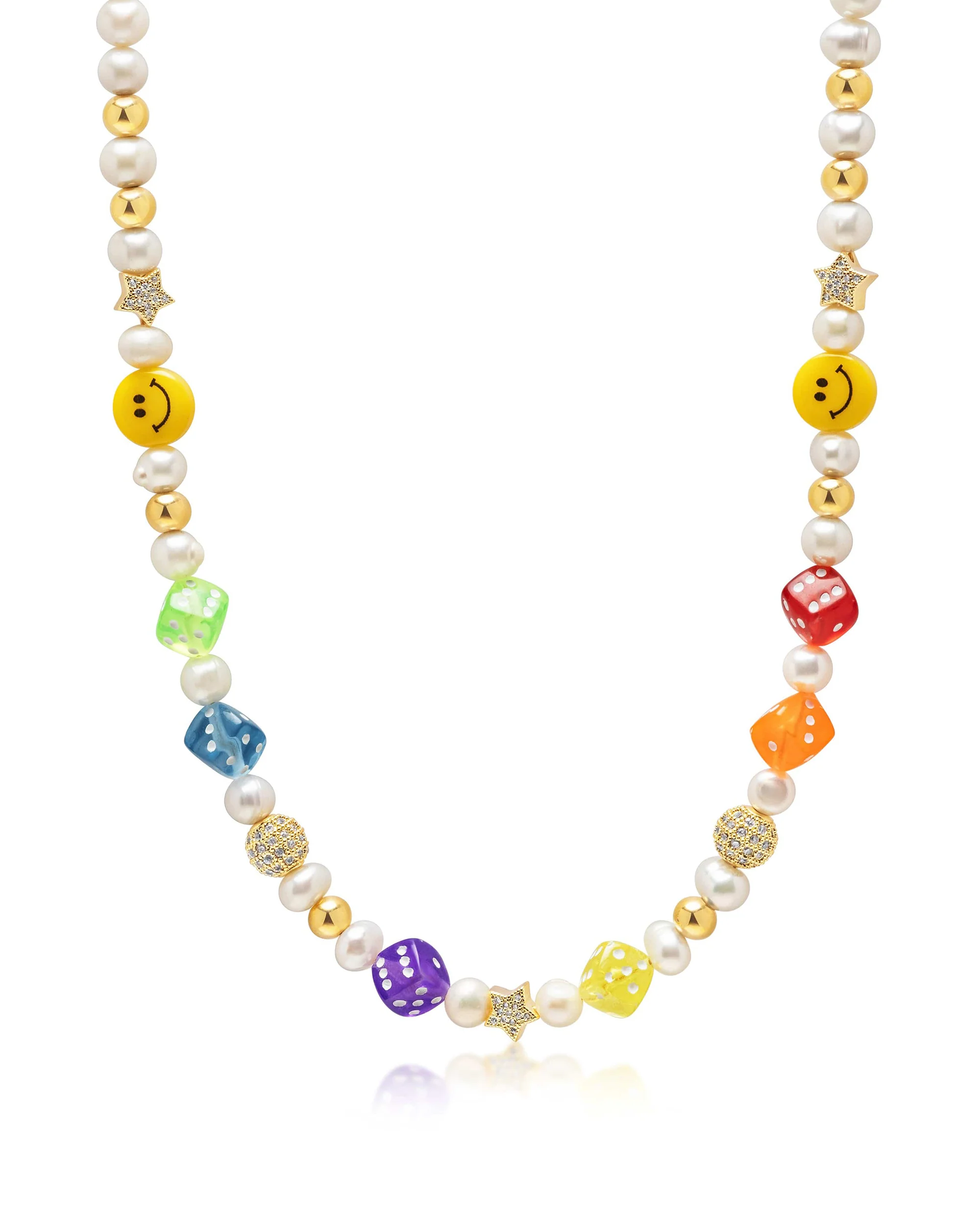 Men's Pair of Dice Pearl Necklace