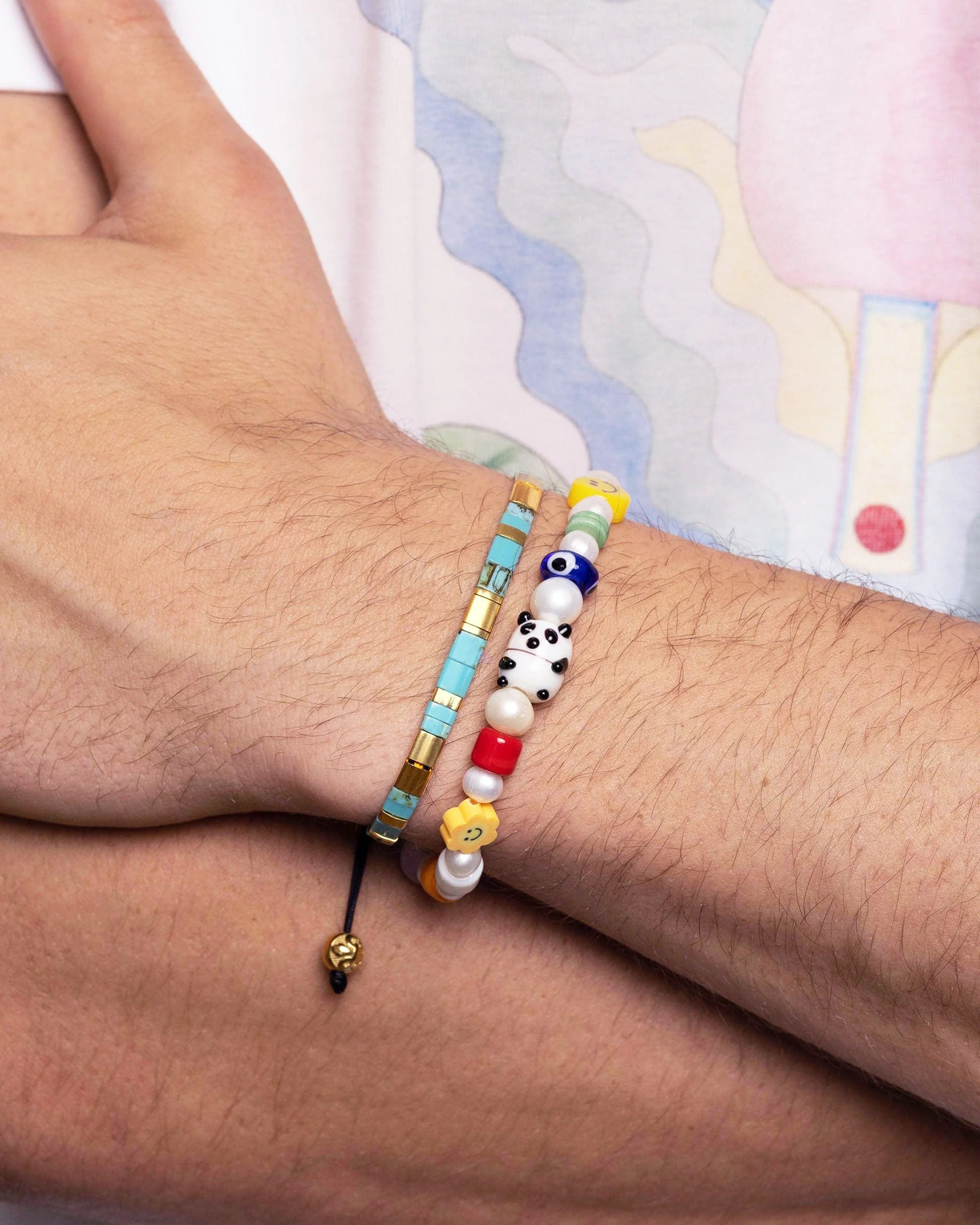 Men's Panda Pearl Bracelet - Image 2