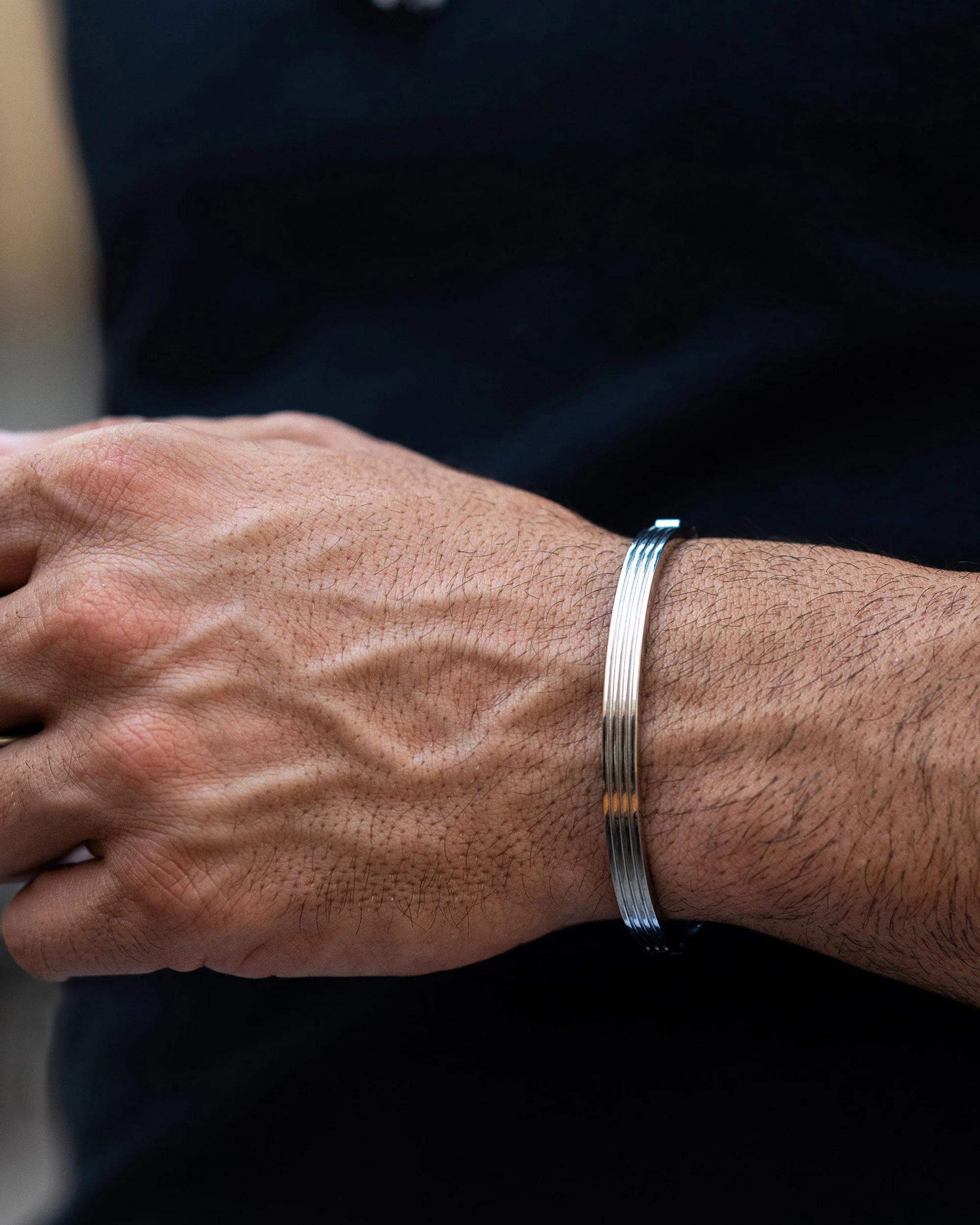 Men's Silver Gentleman Bangle - Image 2