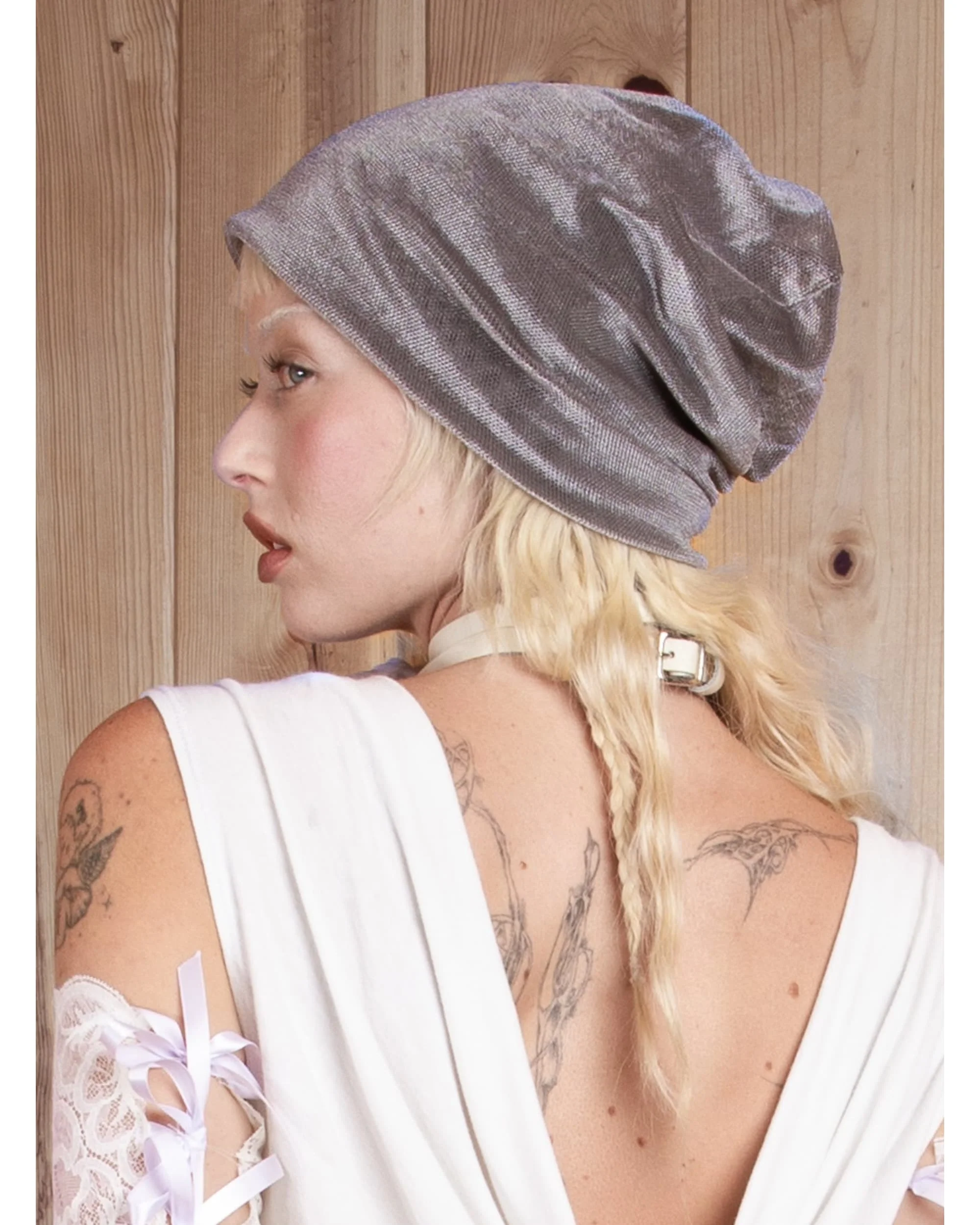 MESH VELOUR BEANIE - ORCHID - Image 4
