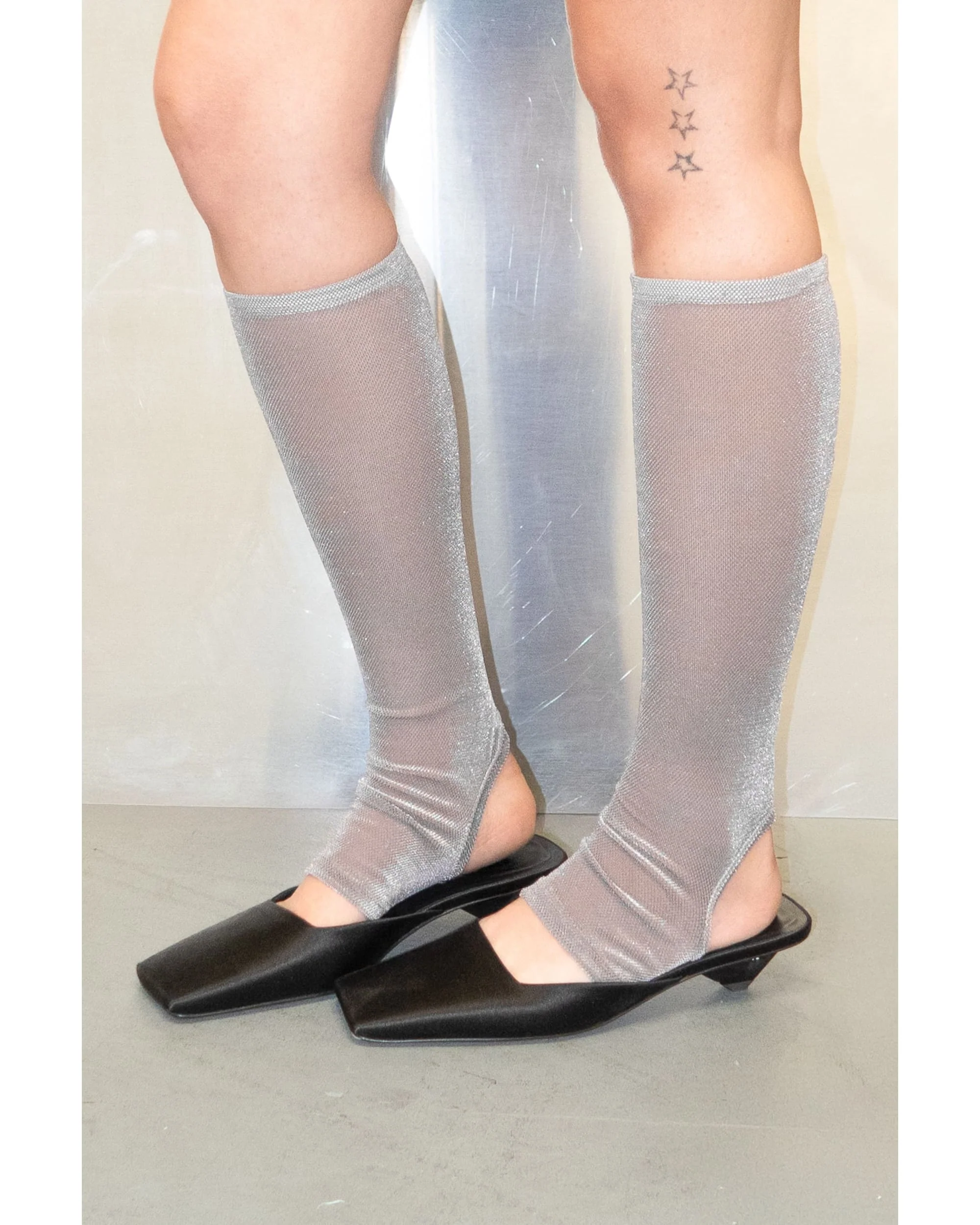 MESH VELOUR STIRRUP SOCKS - ORCHID - Image 2