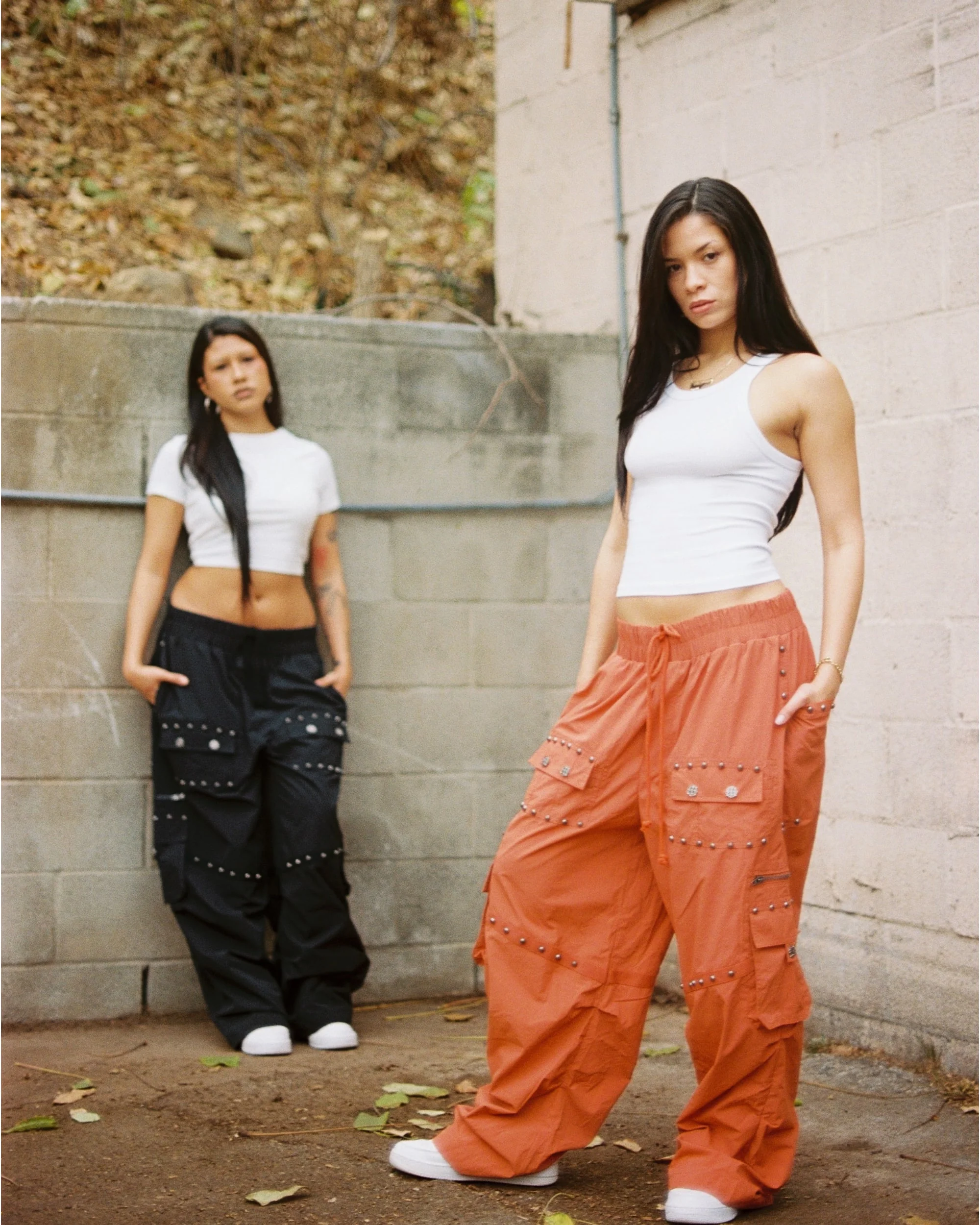 METAL RIVET NYLON PANTS - Image 9