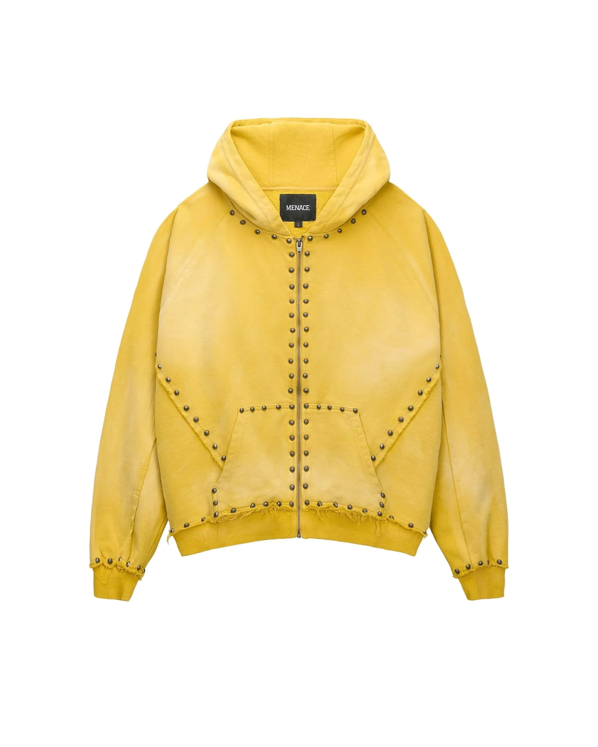 METAL RIVET ZIP-UP HOODIE
