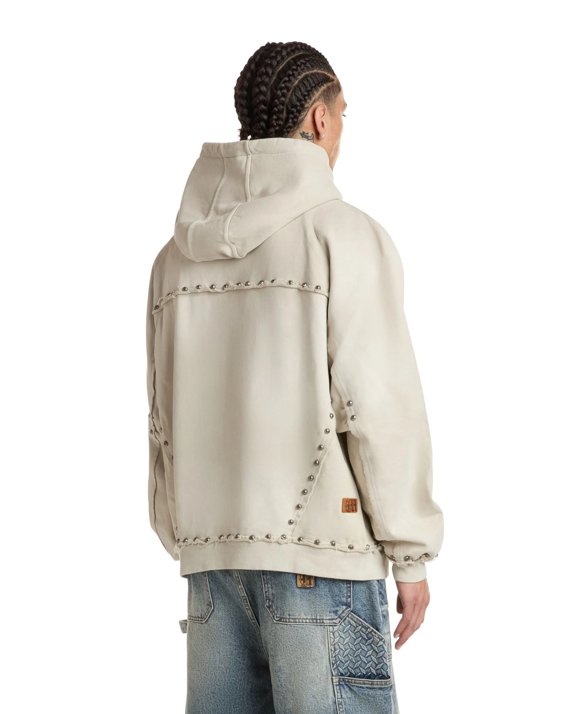 METAL RIVET ZIP-UP HOODIE - Image 4