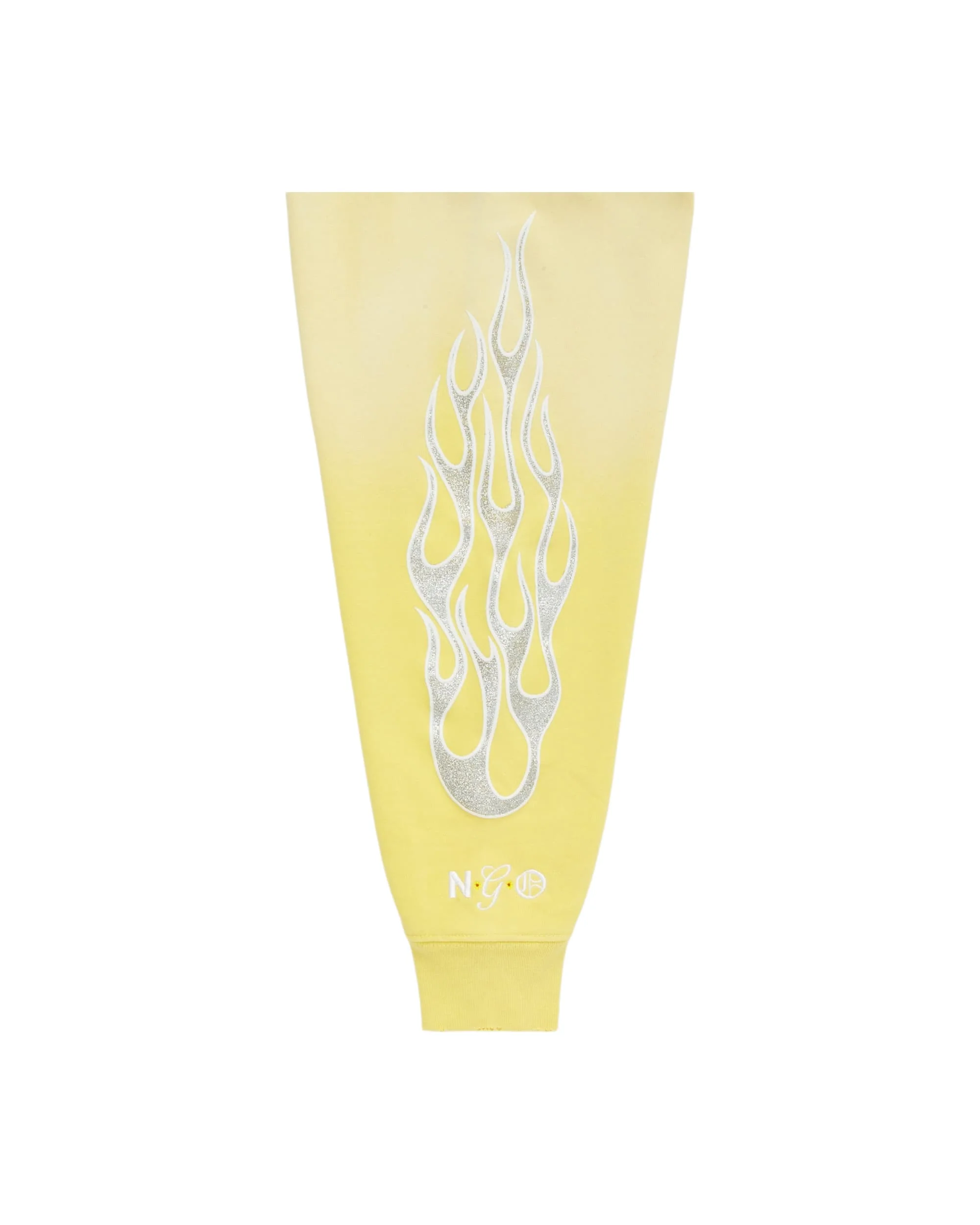 Metallic Flame Zip-Up Hoodie - Yellow - Image 4