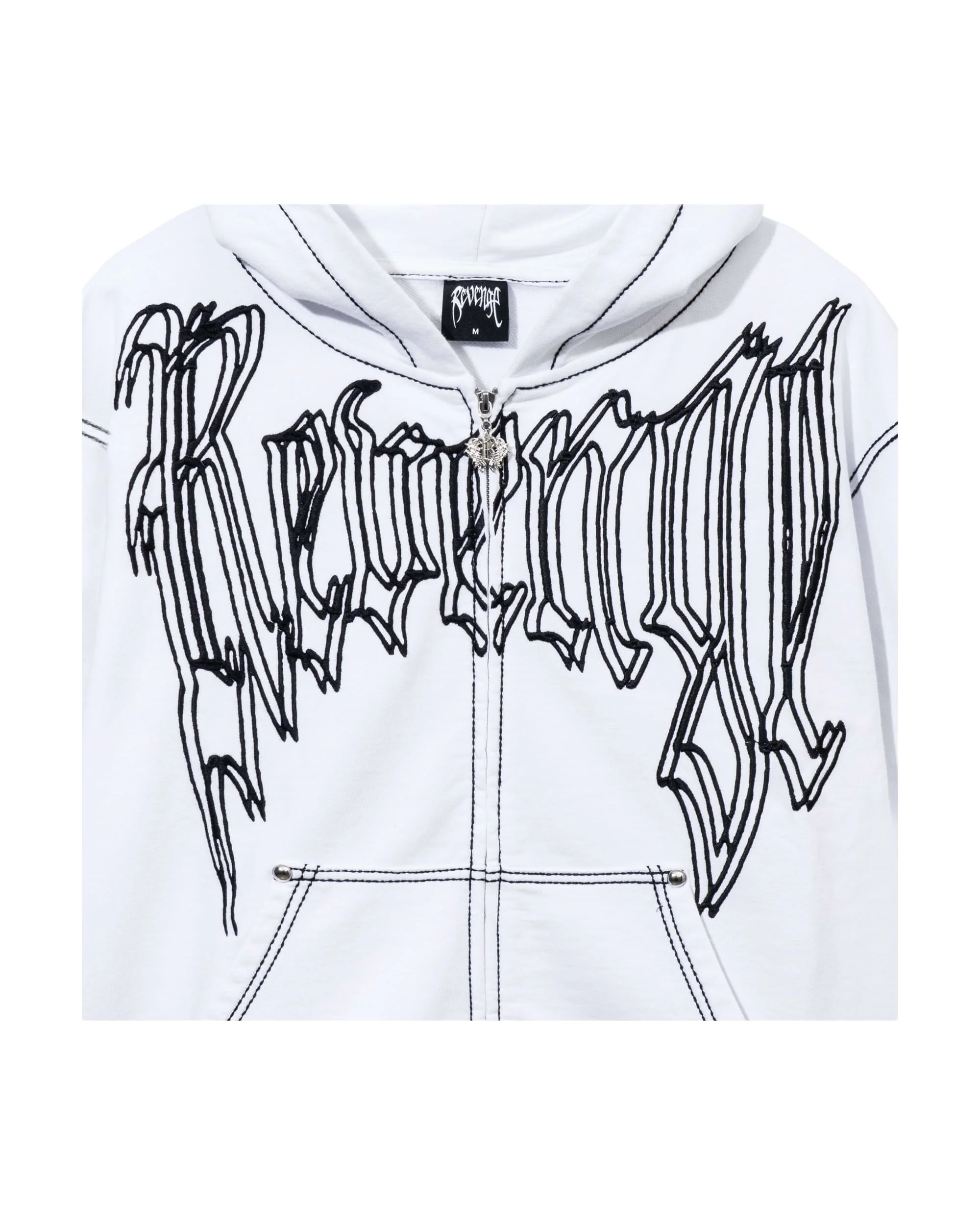 MIAMI HEAT CONTRAST STITCH ZIP WHITE/BLACK - Image 7
