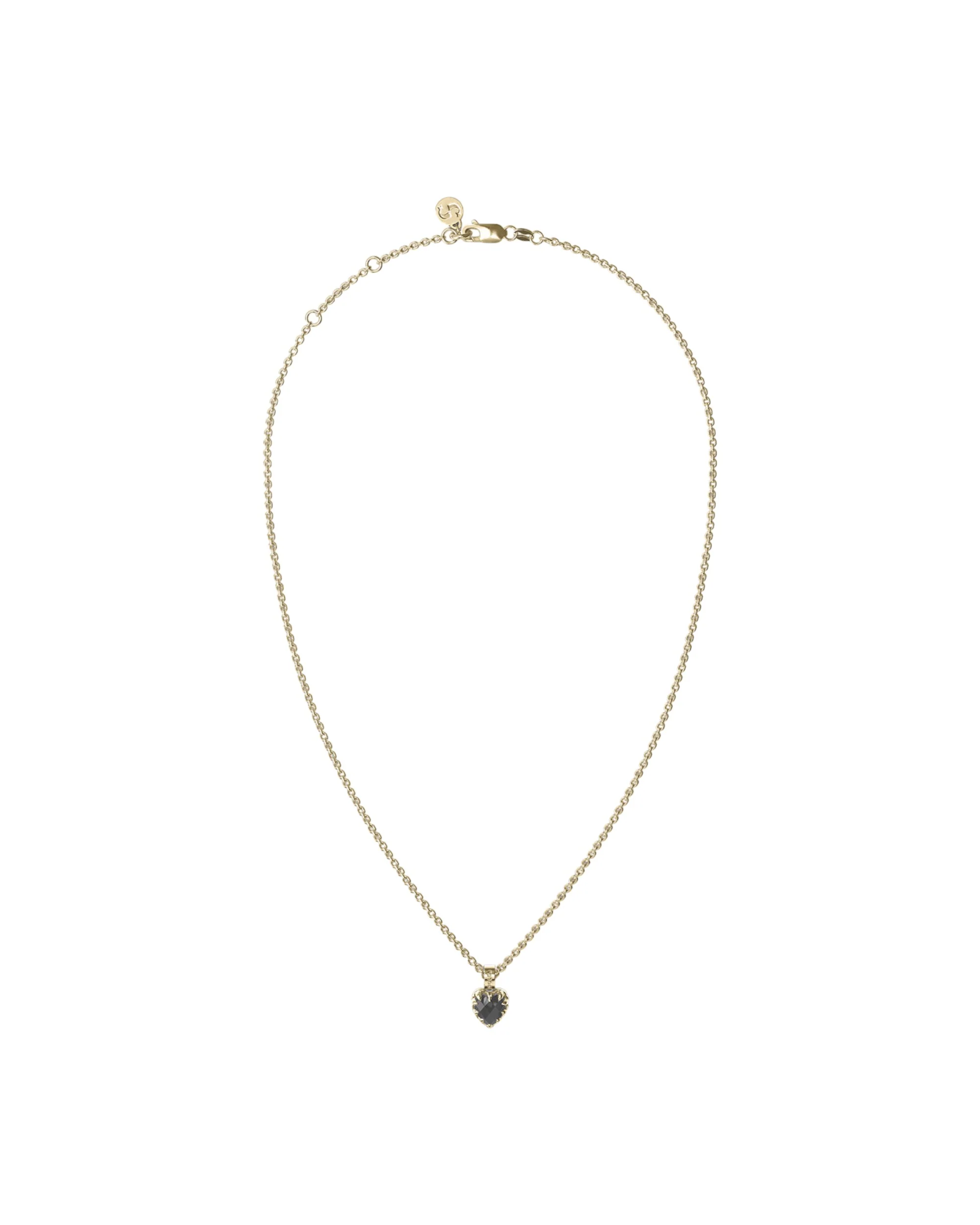MINI LOVE CLAW NECKLACE ONYX GOLD PLATED