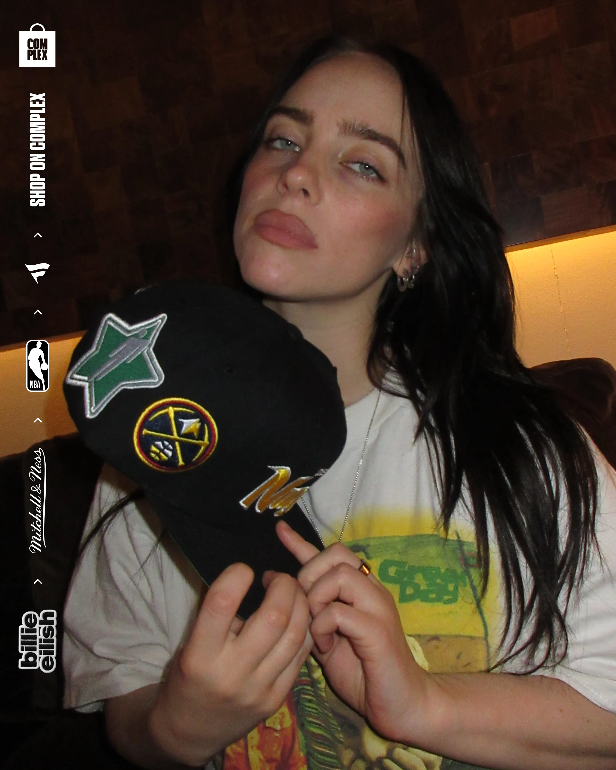 Mitchell & Ness x Billie Eilish Denver Nuggets NBA B.E. Patch Snapback - Image 3