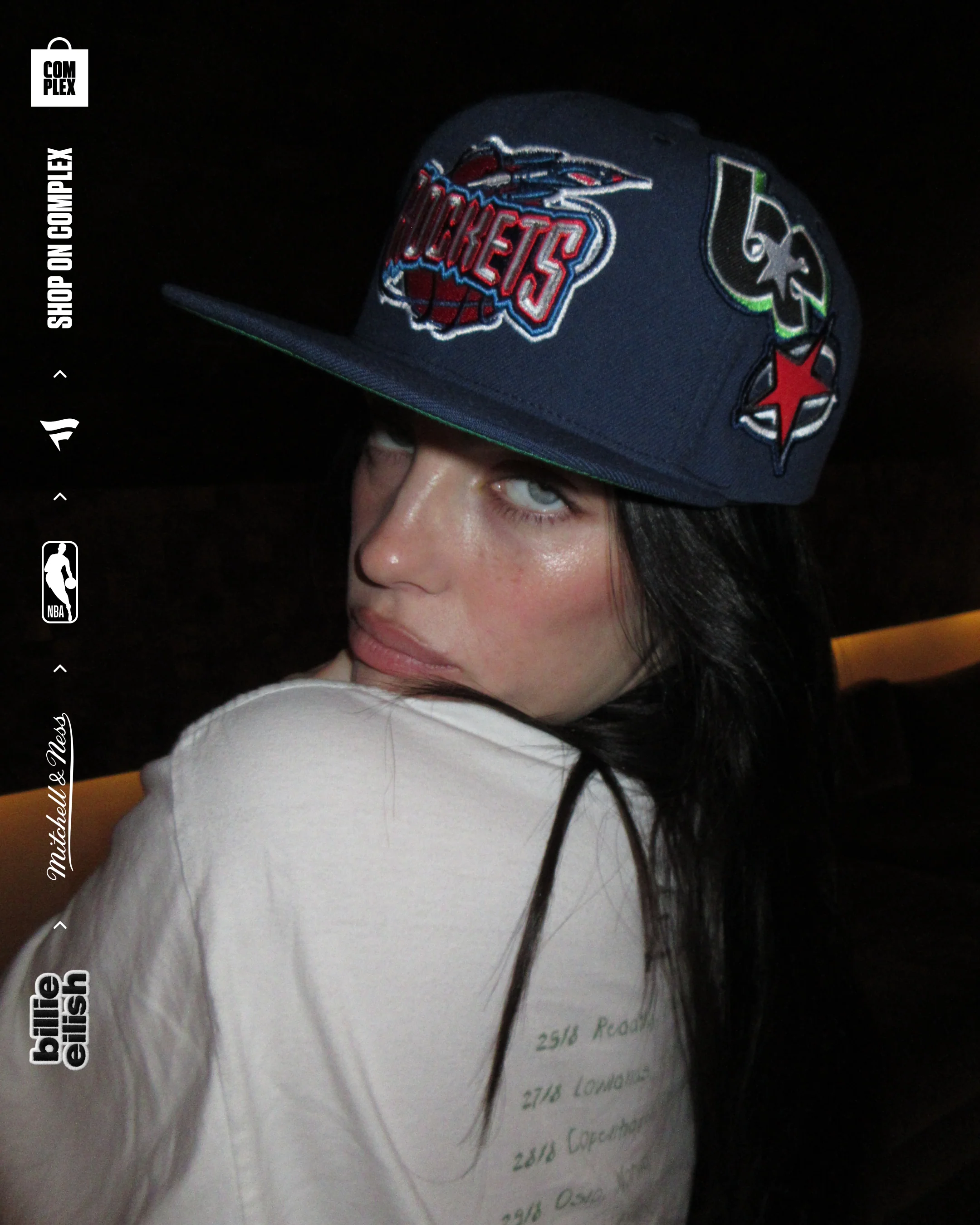 Mitchell & Ness x Billie Eilish Houston Rockets NBA B.E. Patch Snapback - Image 3