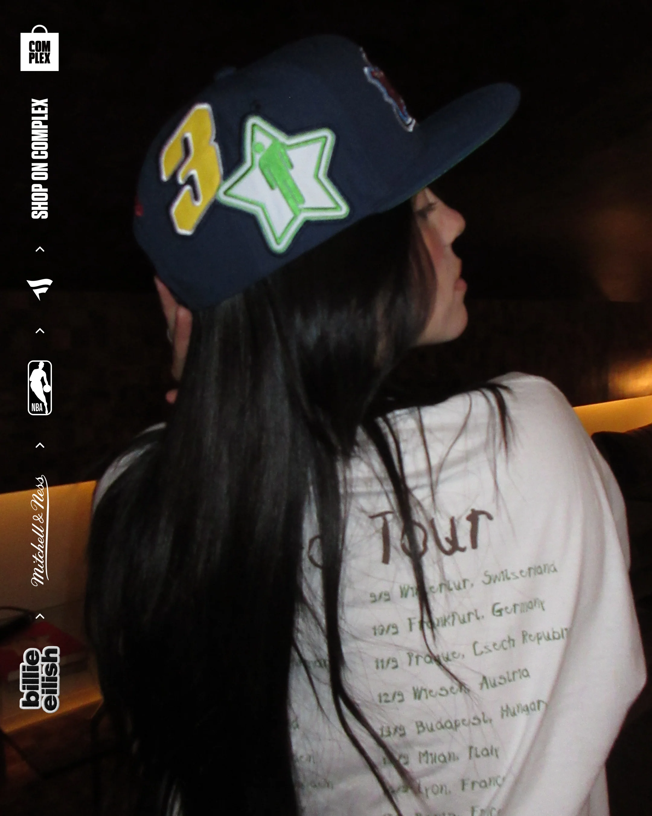 Mitchell & Ness x Billie Eilish Houston Rockets NBA B.E. Patch Snapback - Image 4