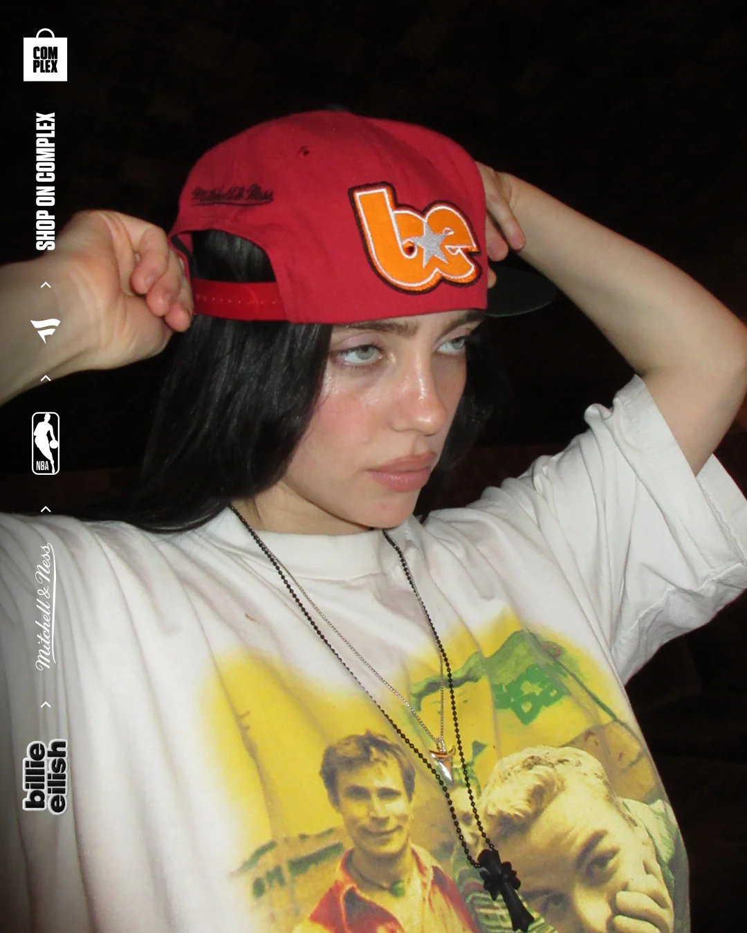 Mitchell & Ness x Billie Eilish Miami Heat NBA B.E. Patch Snapback - Image 3