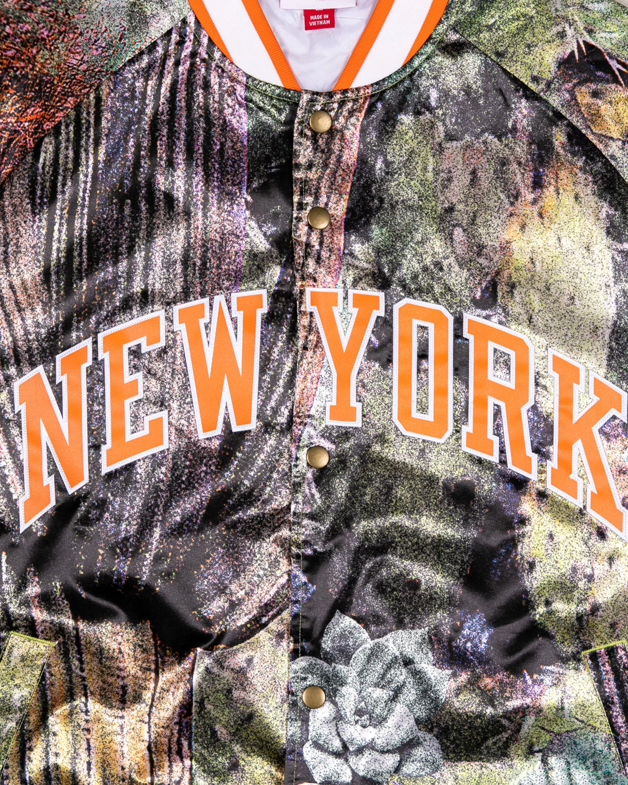 MITCHELL & NESS X SALEHE NY VARSITY BOMBER JACKET CAMO - Image 3