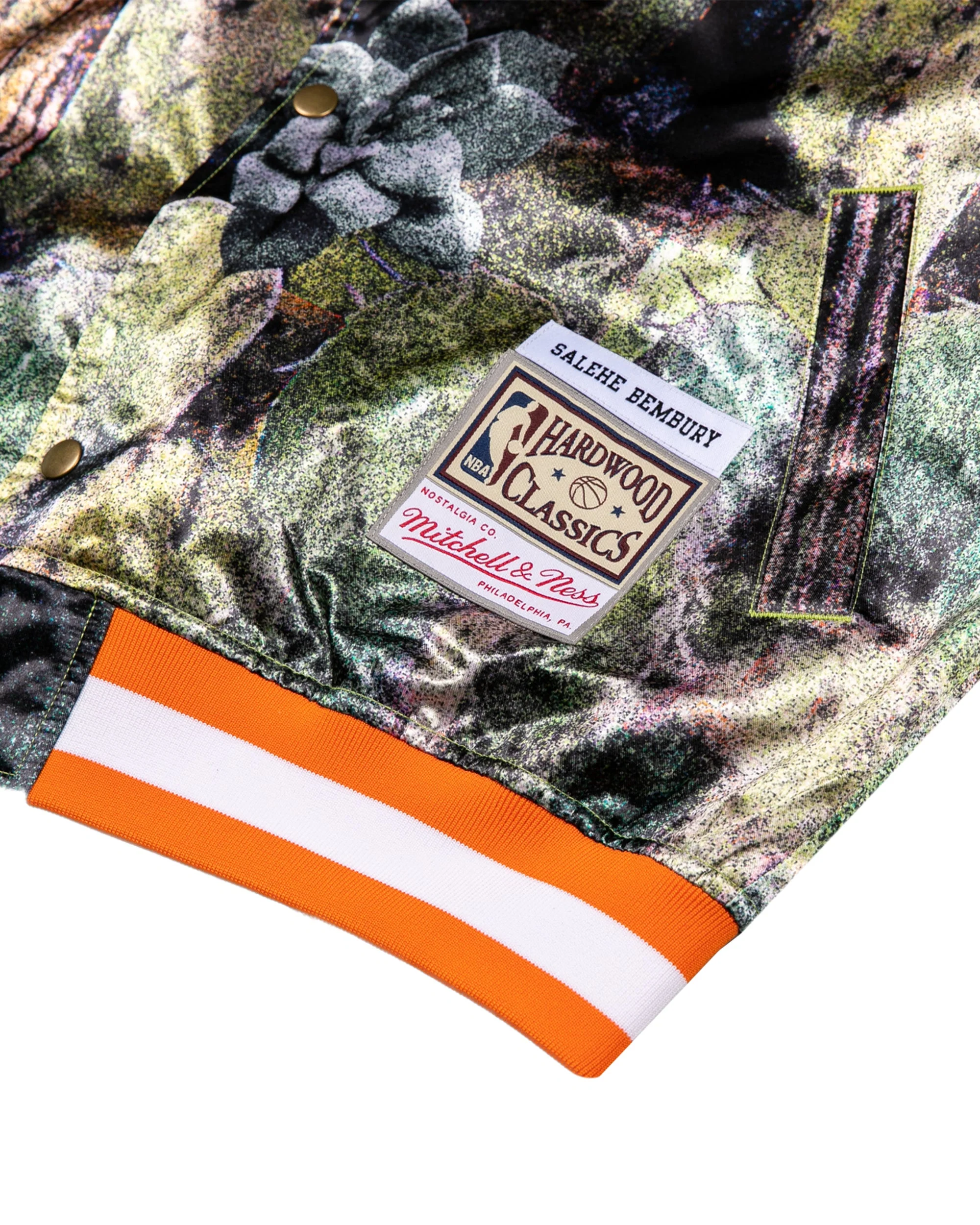 MITCHELL & NESS X SALEHE NY VARSITY BOMBER JACKET CAMO - Image 4