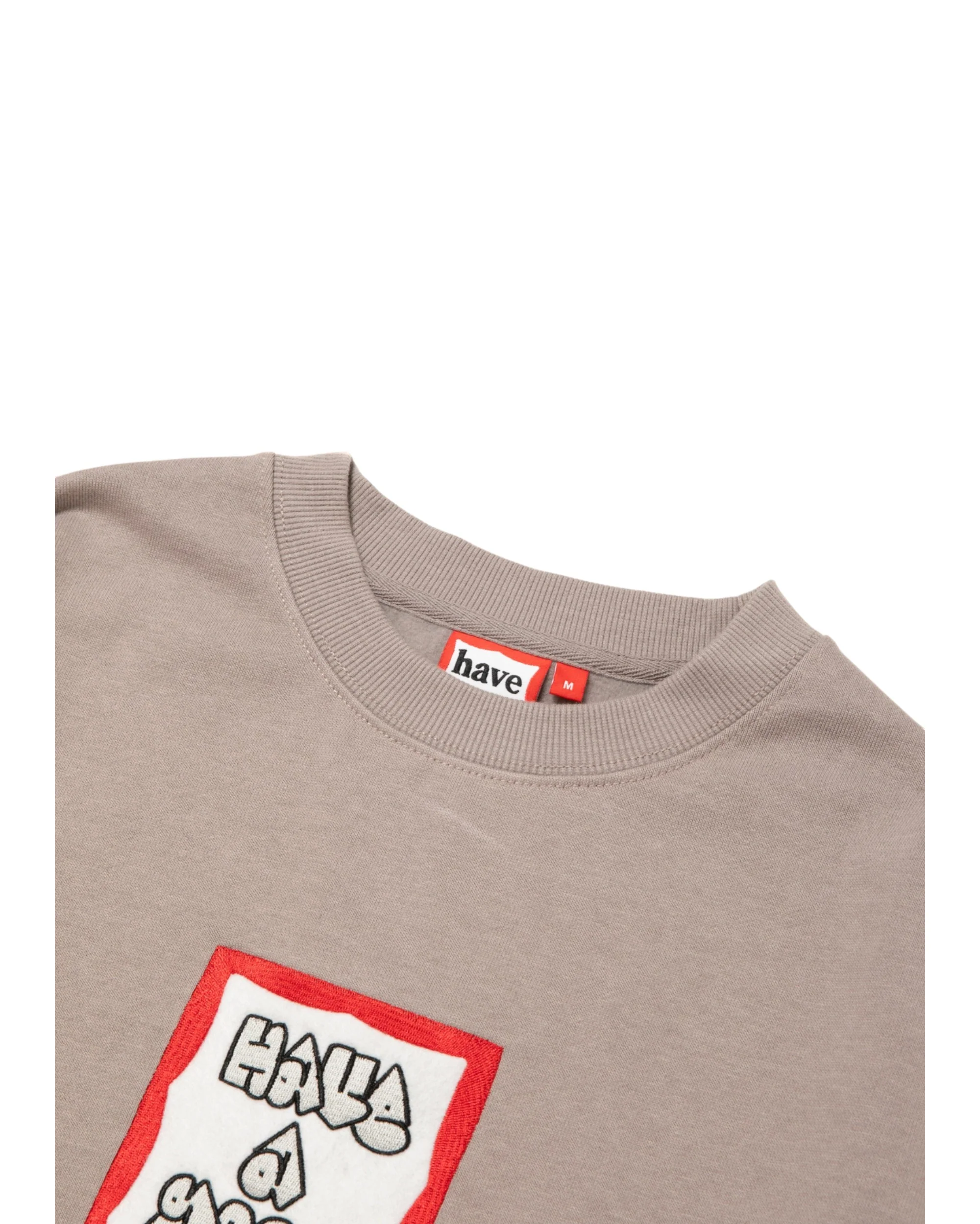 MOSU FRAME EMB CREWNECK FL GREIGE - Image 2