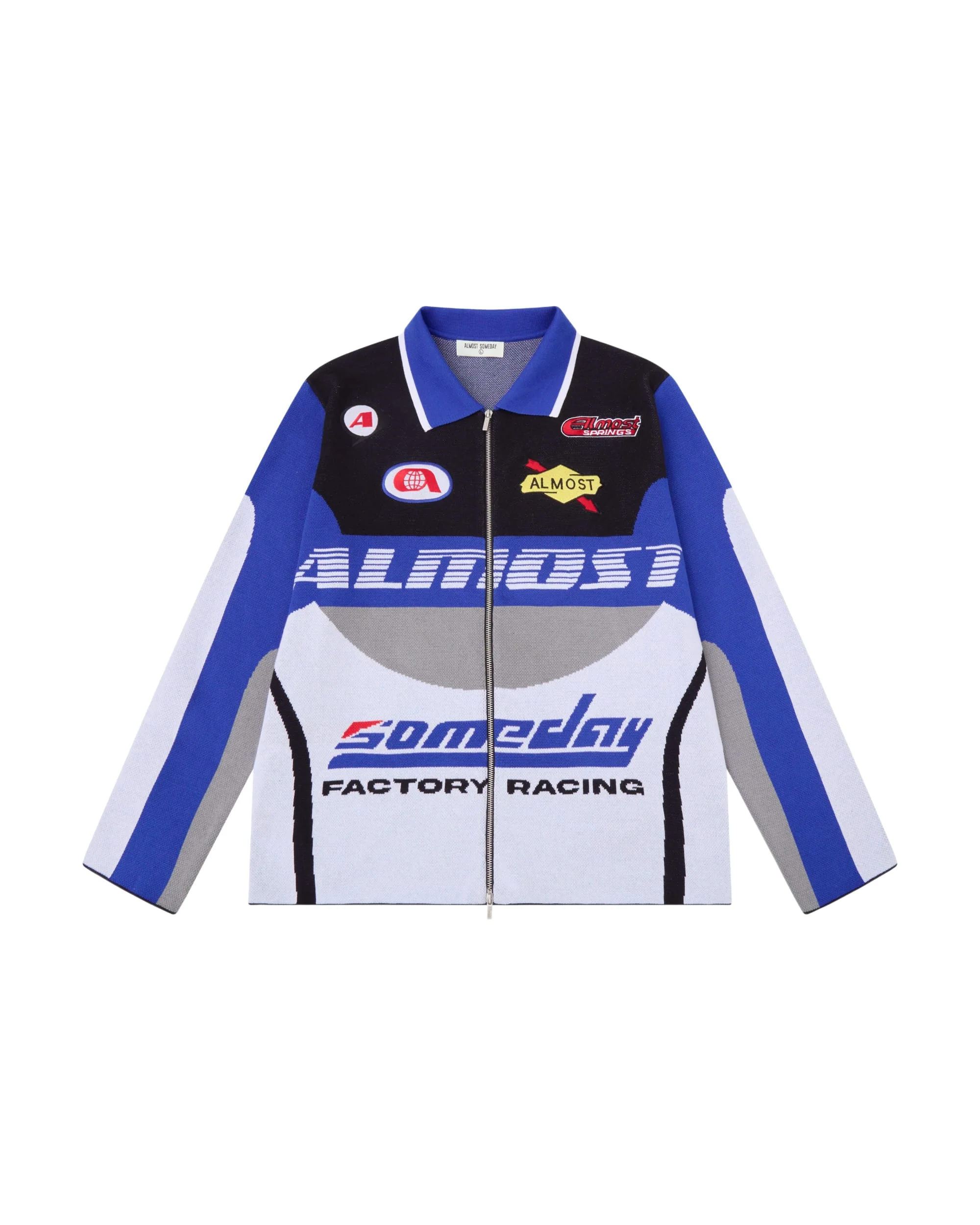 Moto Knit Jacket - Blue