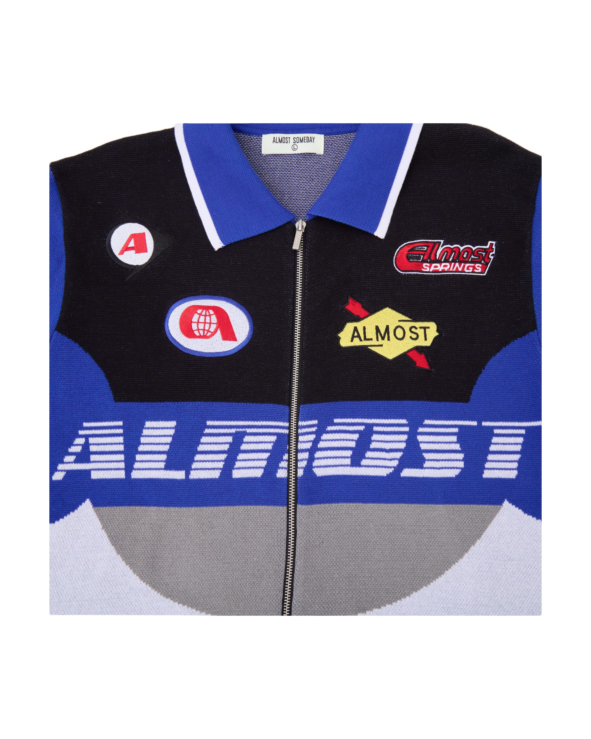 Moto Knit Jacket - Blue - Image 5