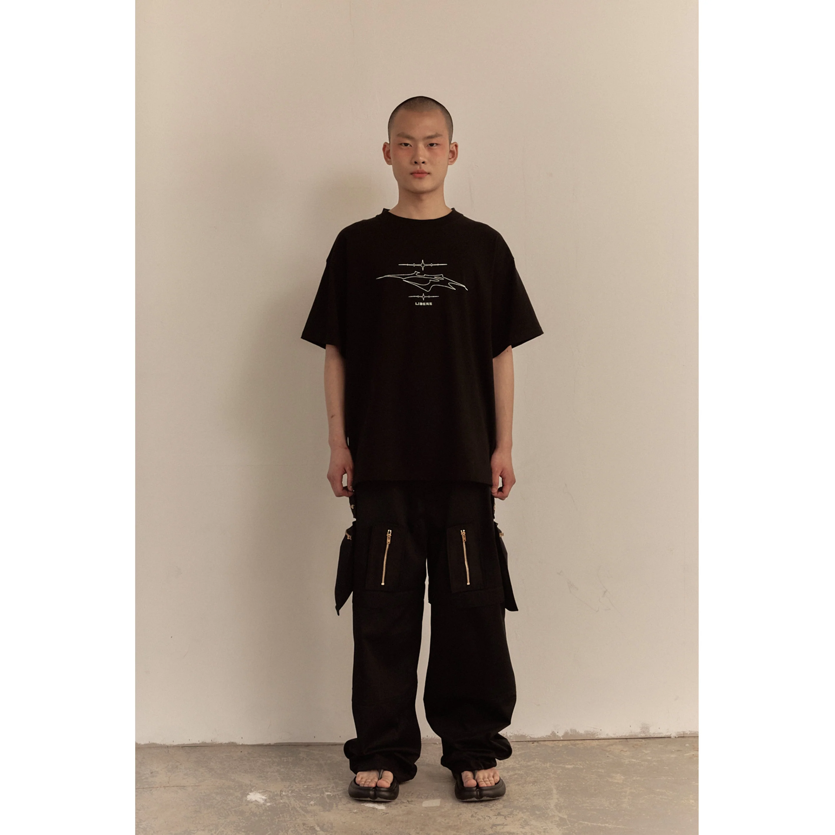 MULTI ZIP POCKET PANTS / BLACK - Image 75