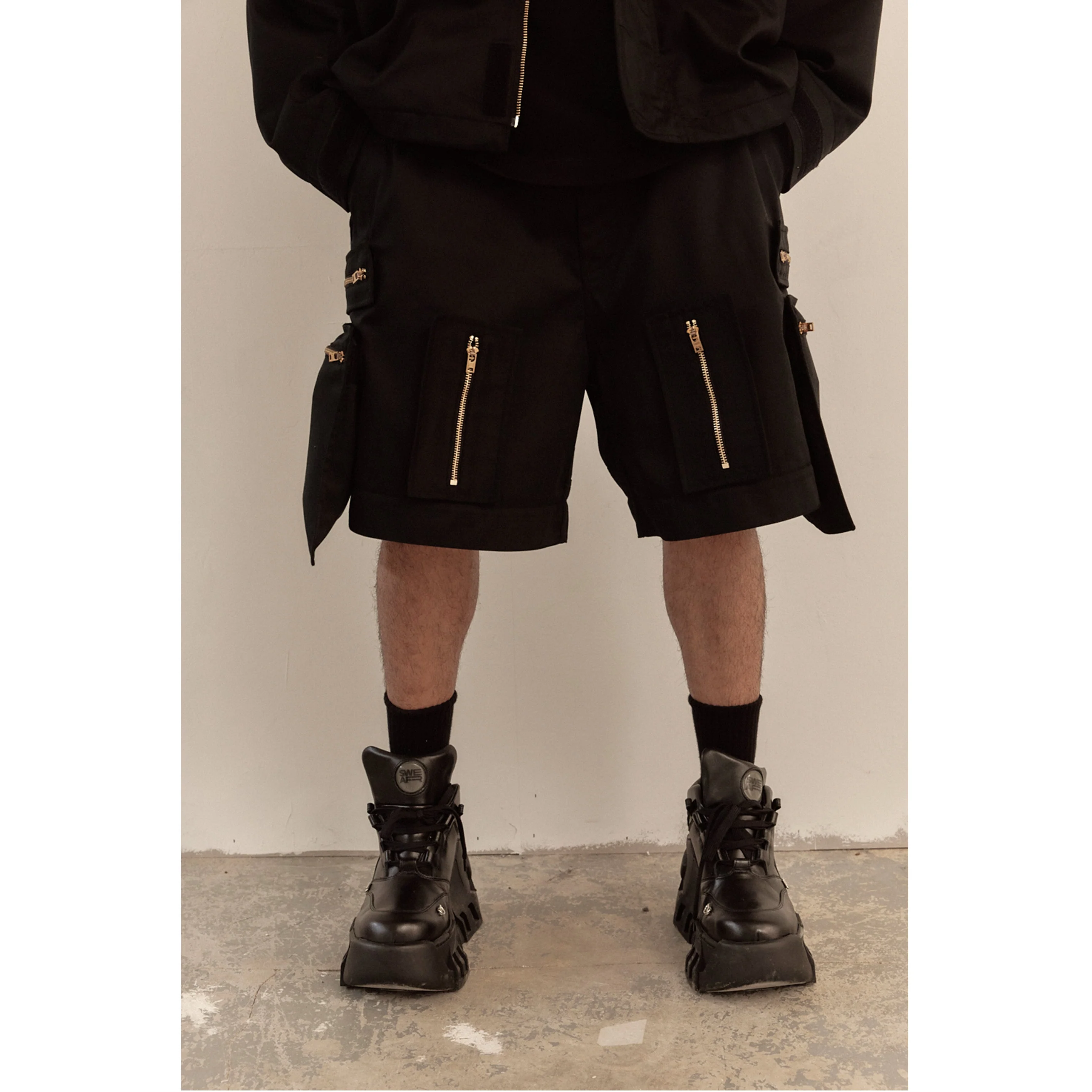 MULTI ZIP POCKET PANTS / BLACK - Image 86