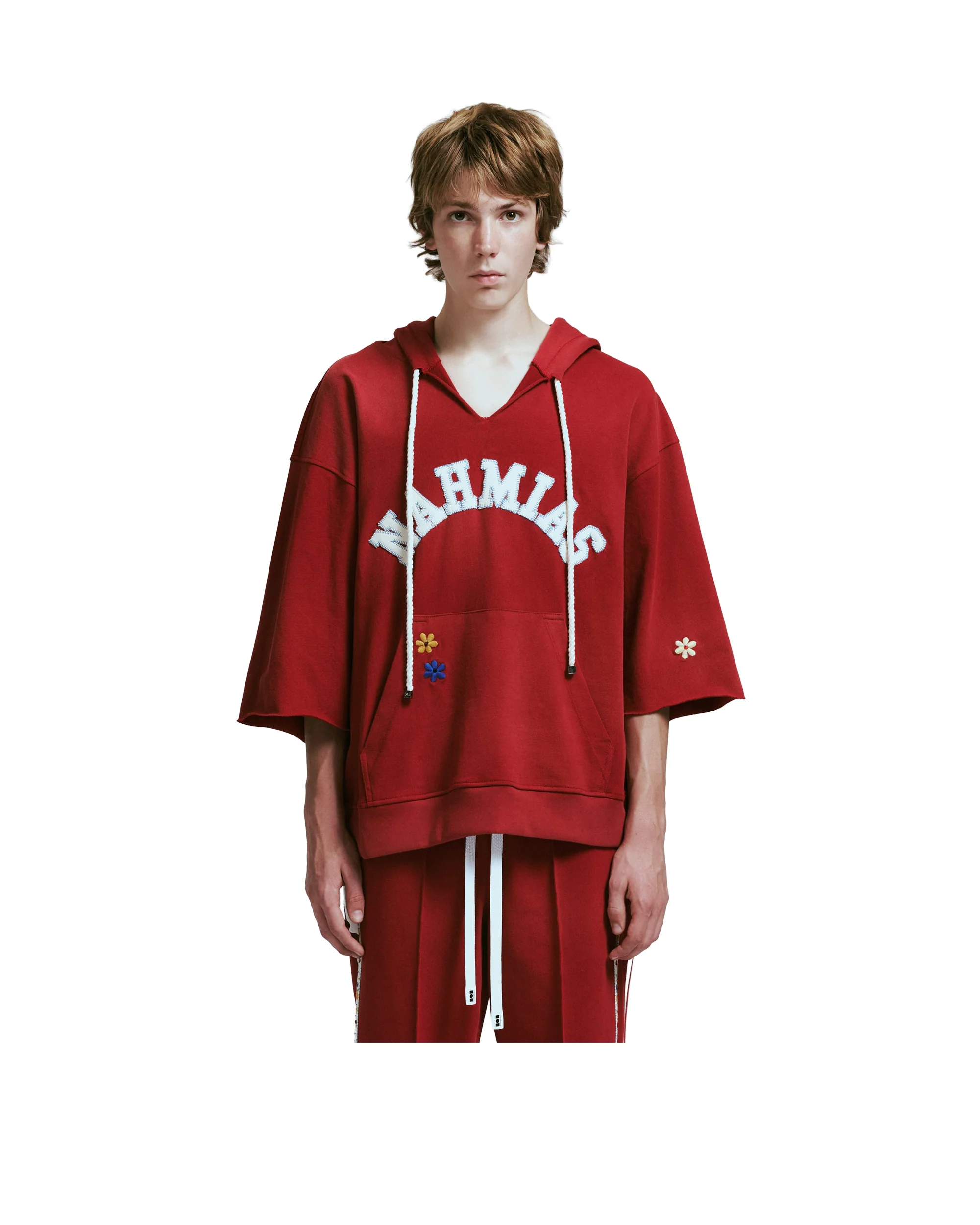 NAHMIAS FLOWER PATCH CUT OFF HOODIE